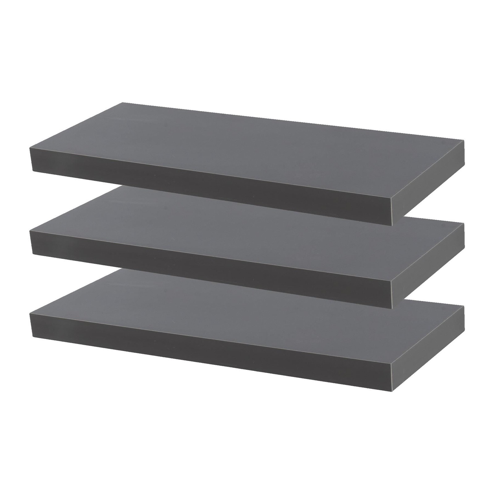 3x Modern Floating Shelves Wall Mounted Living Room Bedroom Storage 60cm Grey