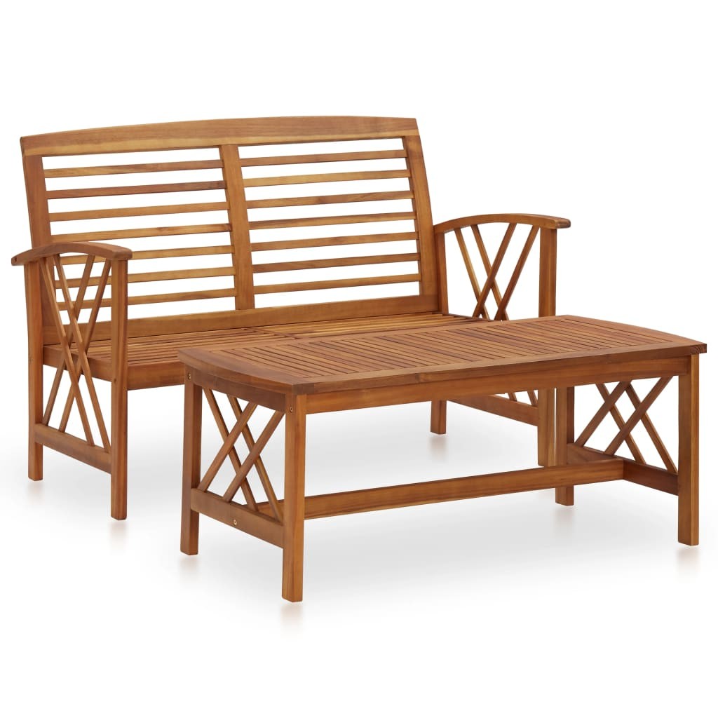 Solid Acacia Wood Garden Lounge Set 2 Piece Outdoor Patio Furniture vidaXL