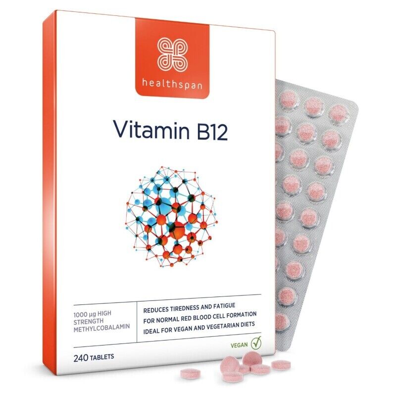 Healthspan Vitamin B12 1000µg 240 Tablets for Energy and Vitality