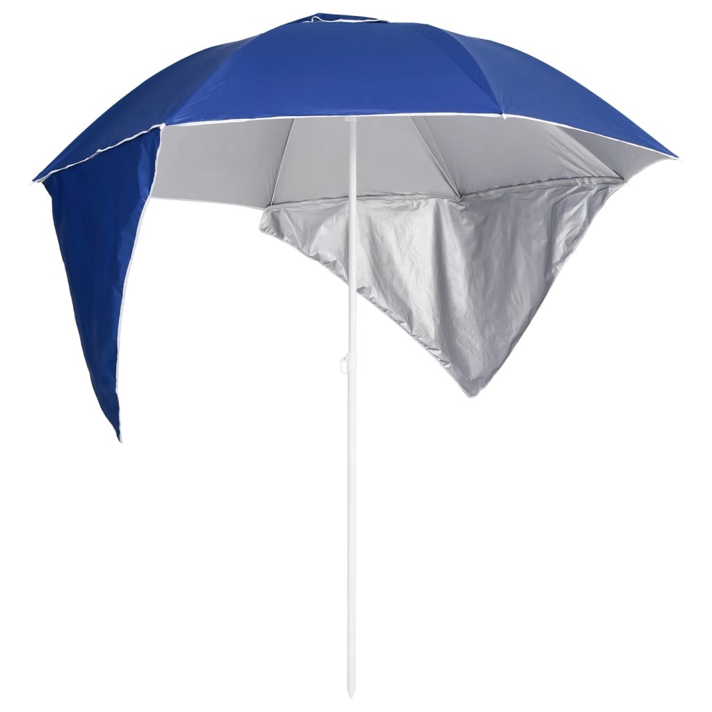 Beach Parasol with Side Walls Outdoor Umbrella Shelter Canopy Blue vidaXL