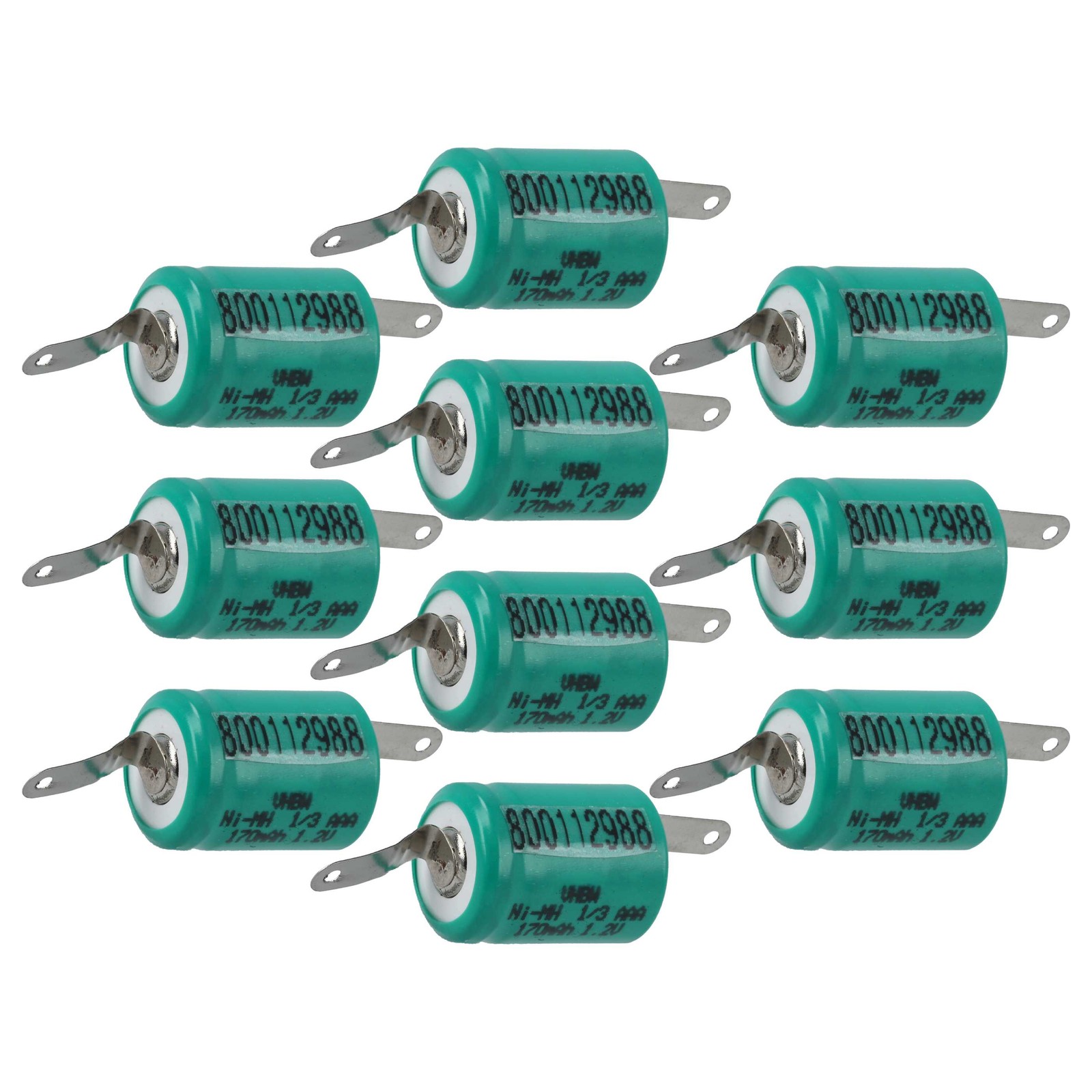 RC 10x Battery for 1/3AAA Model Construction 170mAh 1.2V NiMH U-Solder Tag