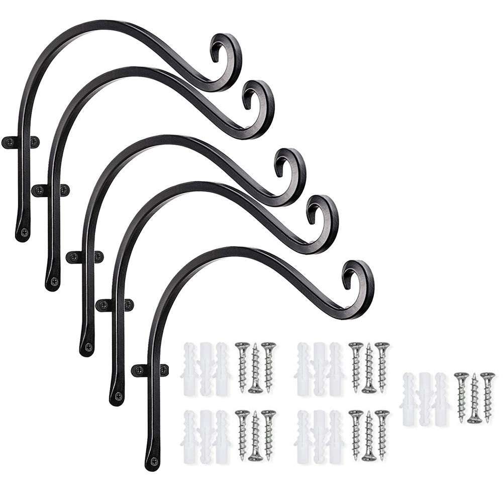 Black Gardening Hook Flower Rack Balcony Garden Hanging Flower Rack Hook5134