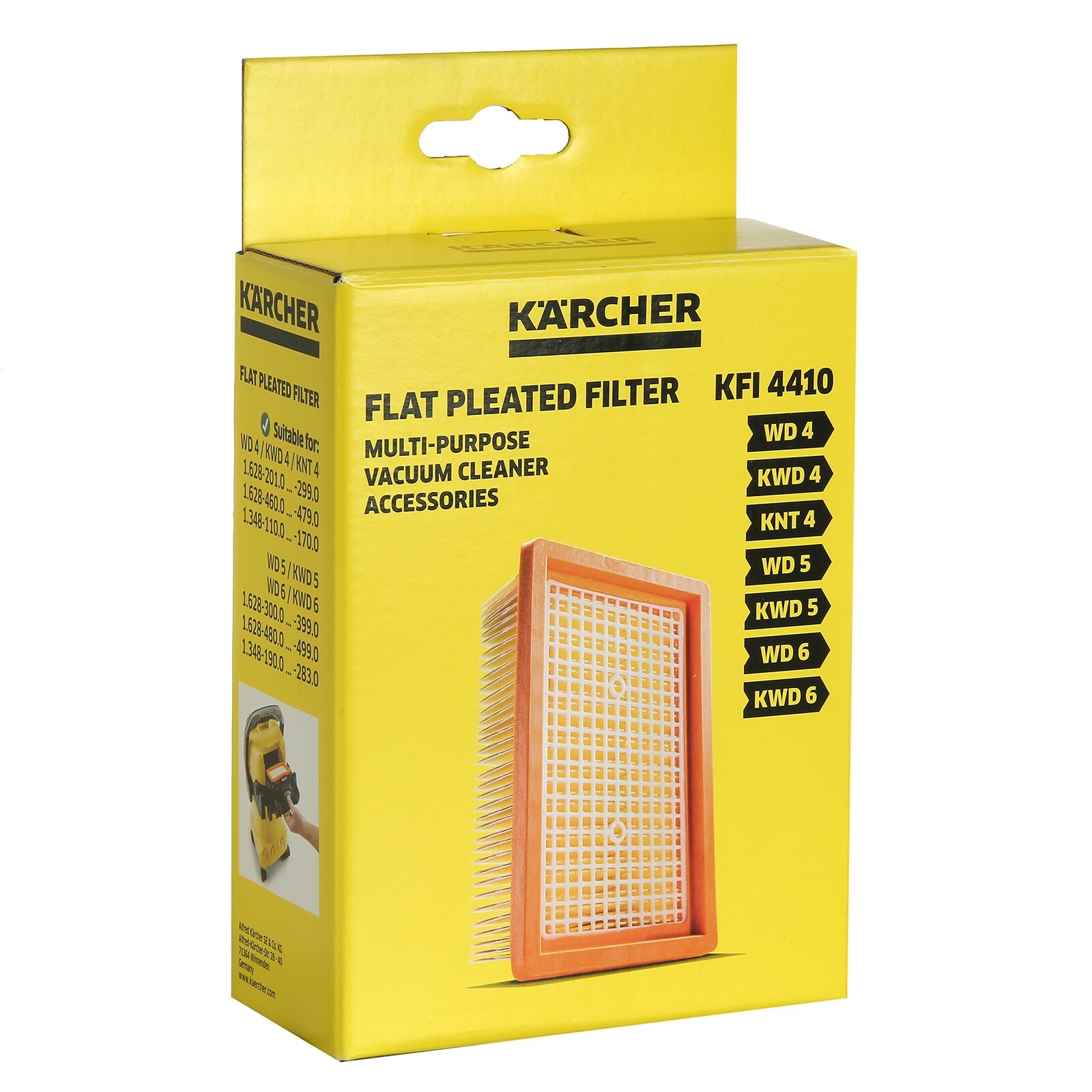 Karcher Flat Pleated Filter WD4 Vacuum Cleaner MV4, MV5, WD5, WD6