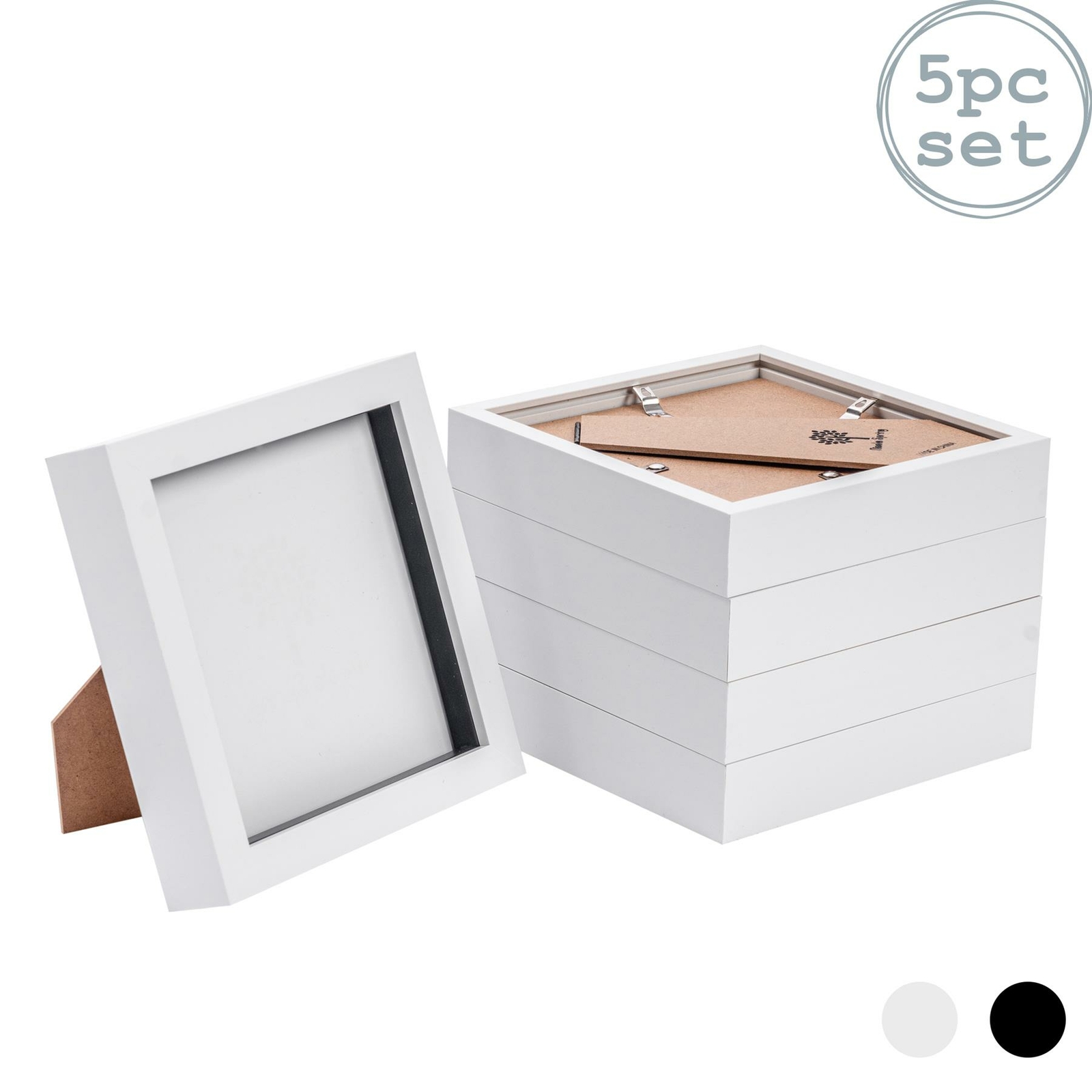 5x 3D Box Photo Frames Standing Hanging Craft Shadow Picture Frame 6 x 6" White