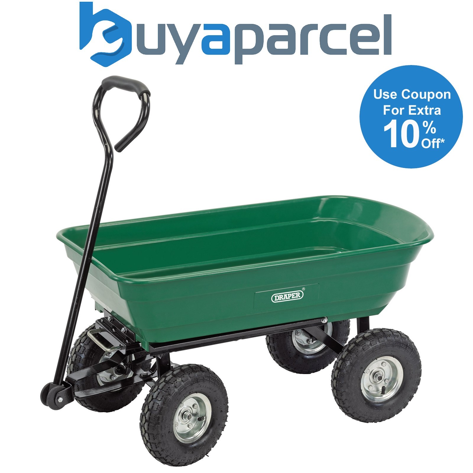 Draper 58553 Garden Tipping Trolley Cart, 75L