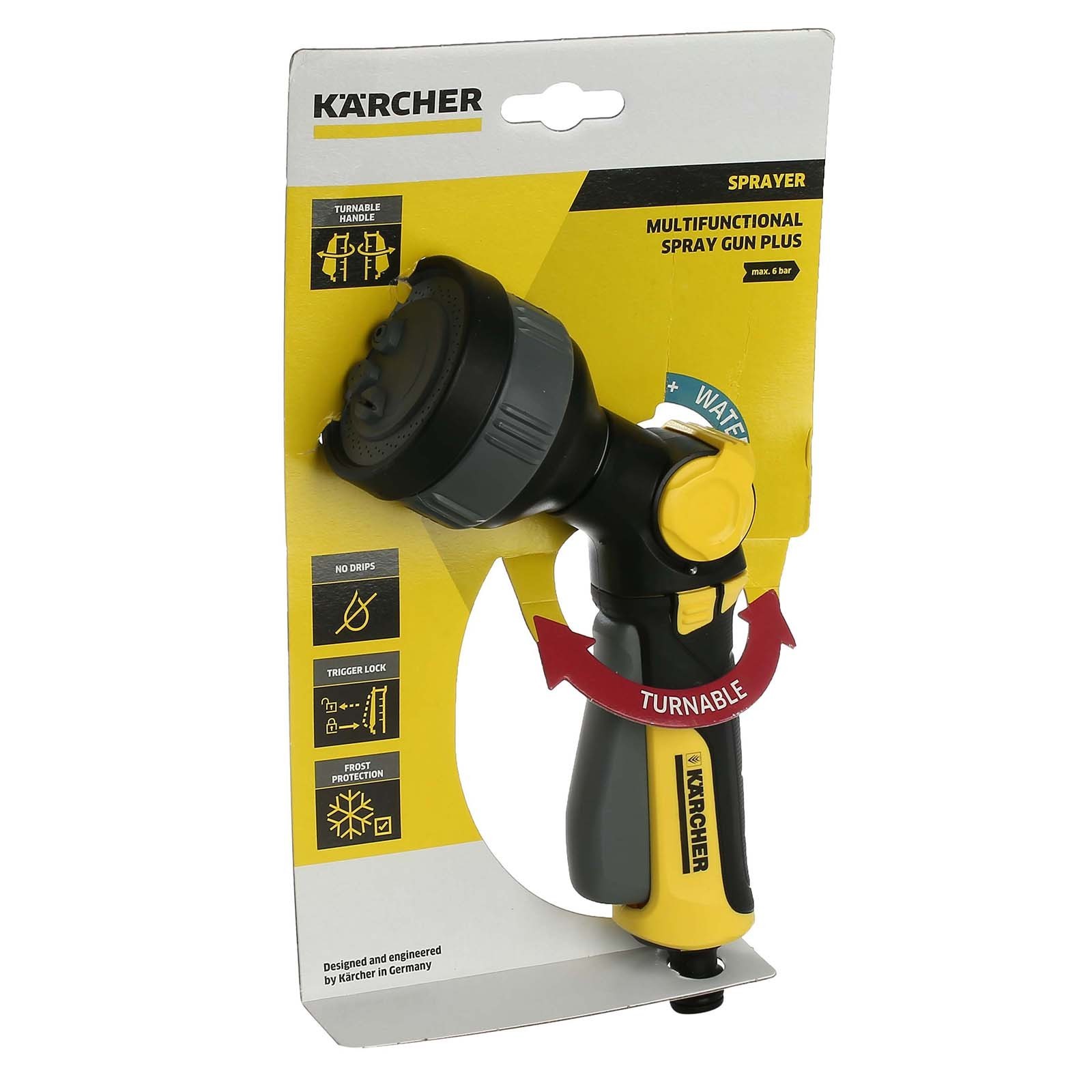 Karcher Multifunctional Spray Gun Plus for Garden Hoses Rotating Trigger Handle