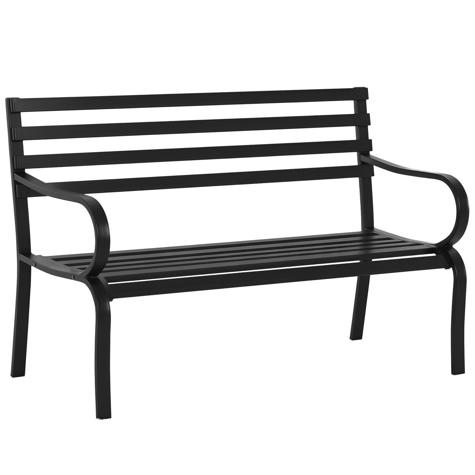 Outsunny 2 Seater Bench Garden Furniture Outdoor Metal Loveseat Seat Patio Chair