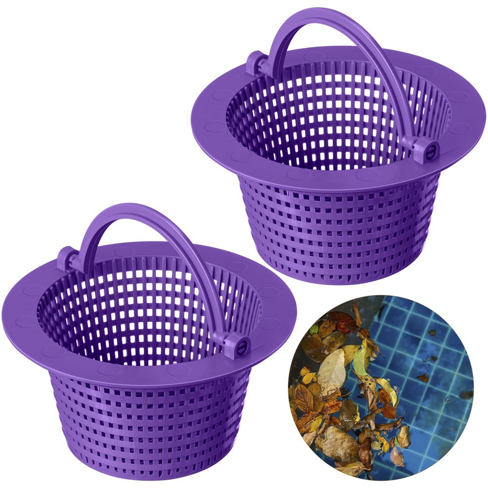 3X(2Pcs Pool Skimmer Basket with Handle,Leaves Removal Swimming Pool 2019