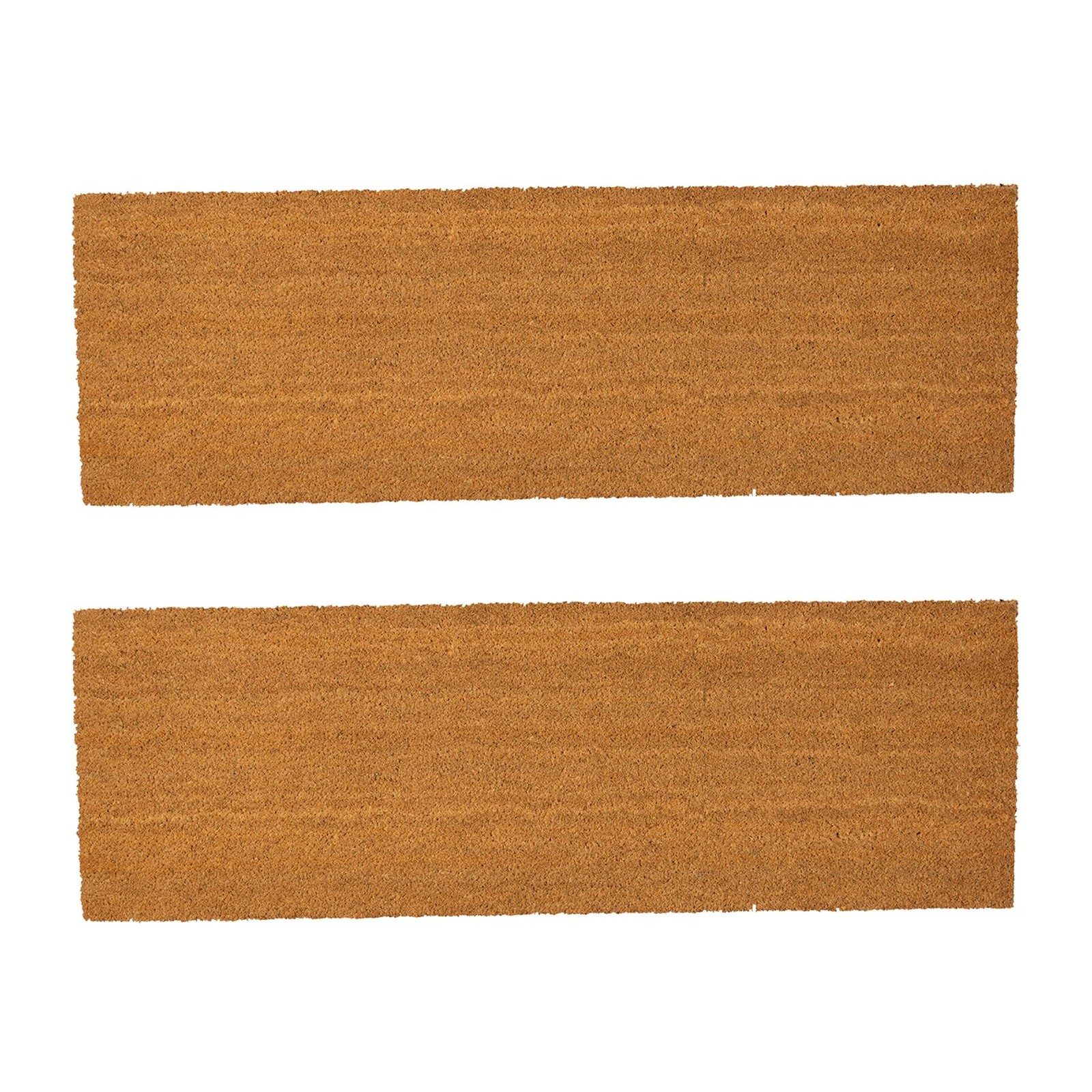 2x Coir Double Door Mats Natural Indoor Outdoor Welcome Mats 120 x 40cm Classic