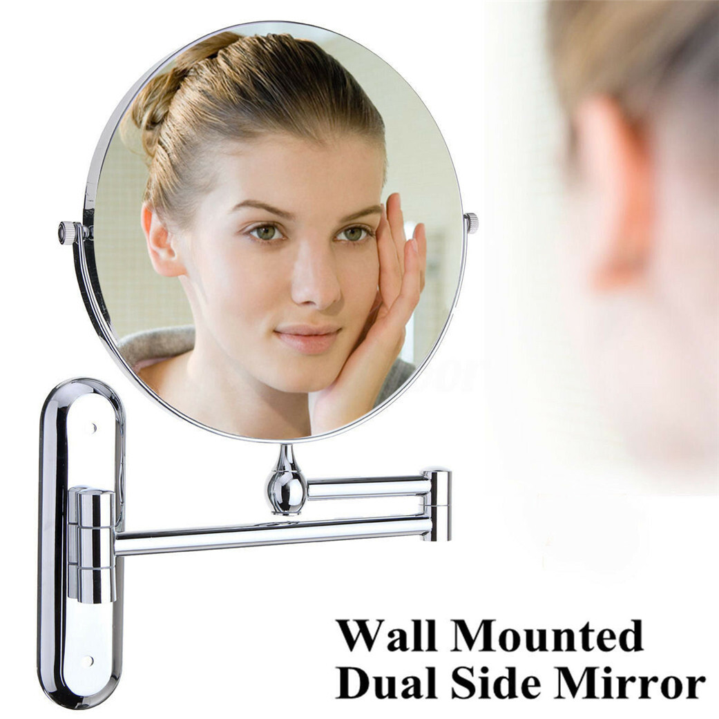 360° Bathroom Wall Mount Mirror Extendable Shaving Makeup Mirror Magnifying x 10