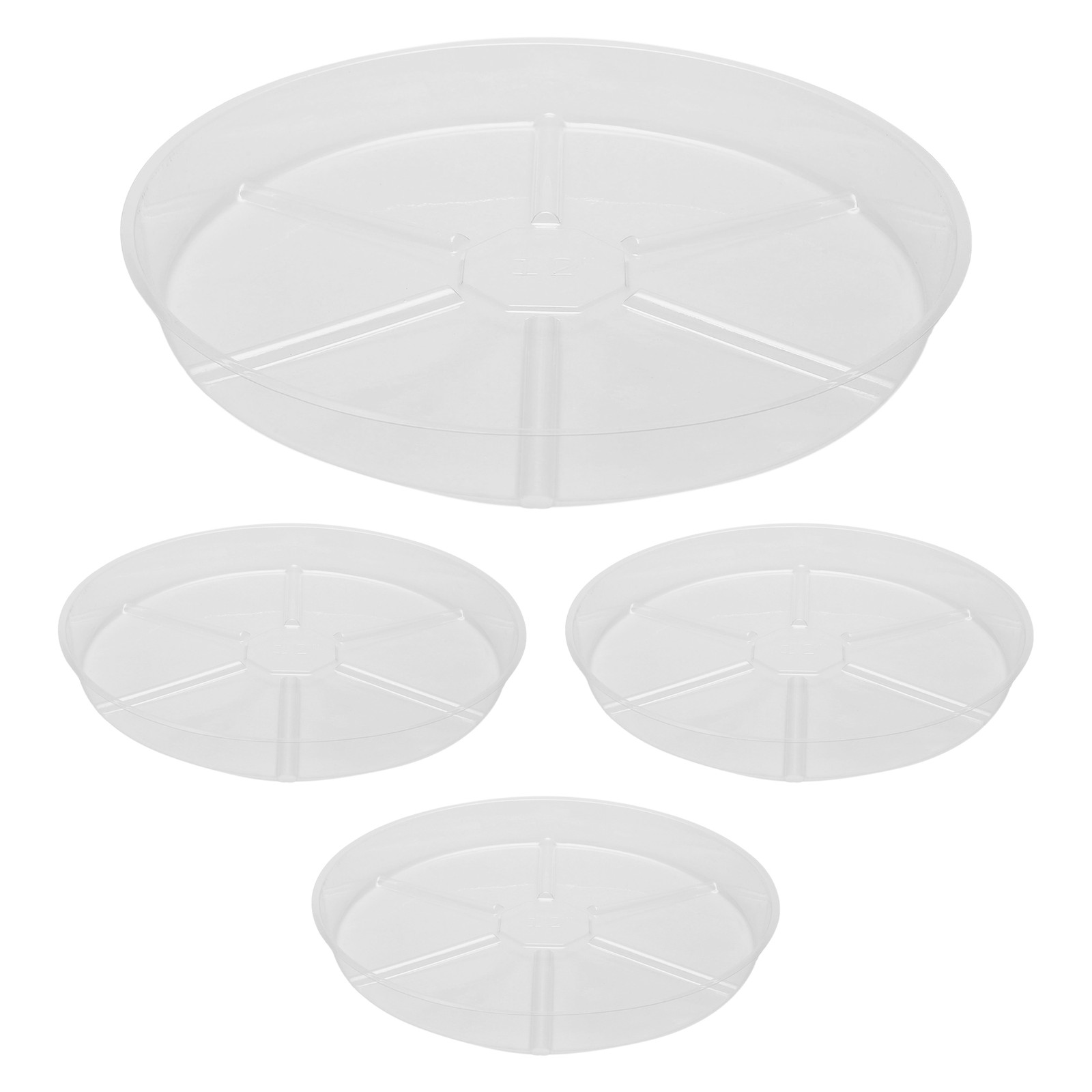 4X(4 Pack Clear Plant Saucer 12 Inch Plastic Plant Saucers Thicker Plant4313