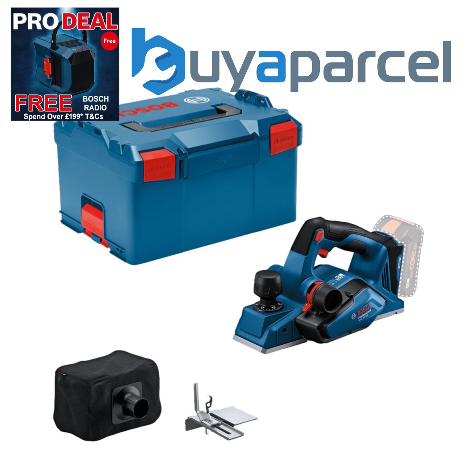 Bosch 18v Professional GHO 18V-26 Cordless 82mm Planer Brushless + L-Boxx Case
