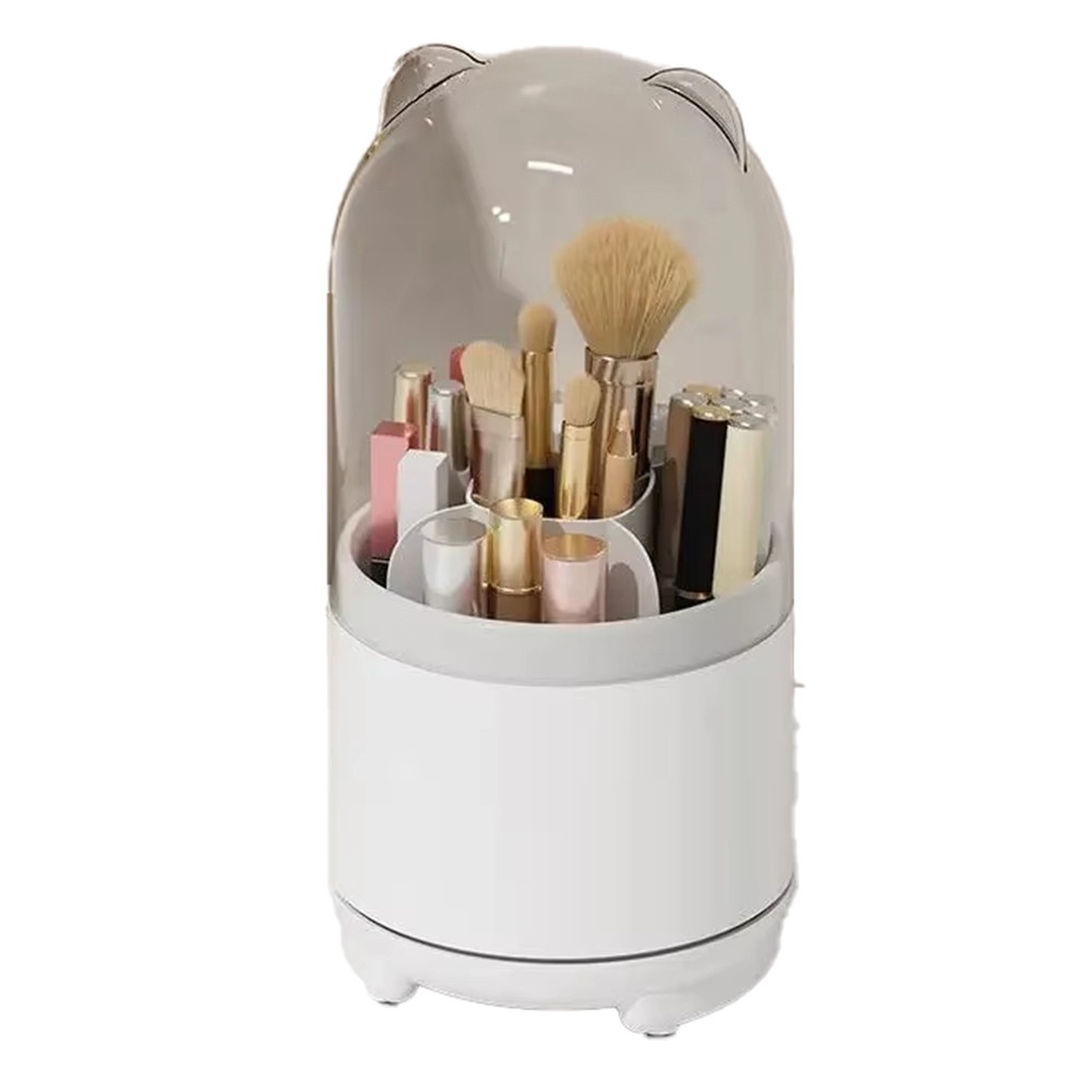 2X(Makeup Brush Holder withDustproof Lid Storage Organizer White R9W4)9520