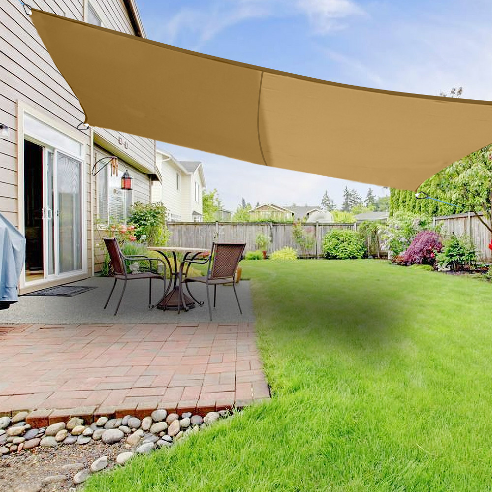 5m x 4m Sun Shade Sail Garden Awning Canopy 98% UV Block Rectangle Sand