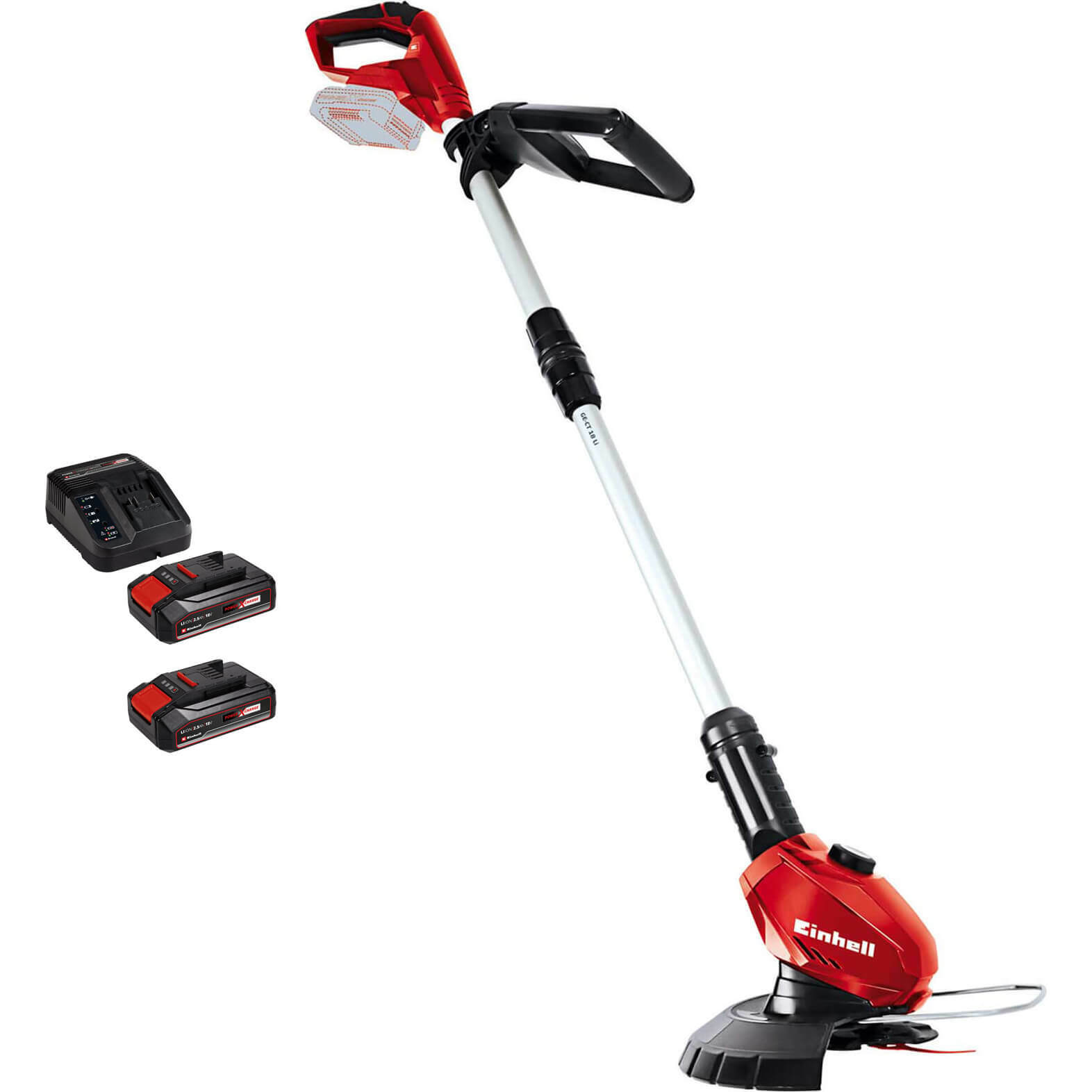 Einhell GE-CT 18 Li 18v Cordless Telescopic Grass Trimmer and Edger 240mm 2 x 2.