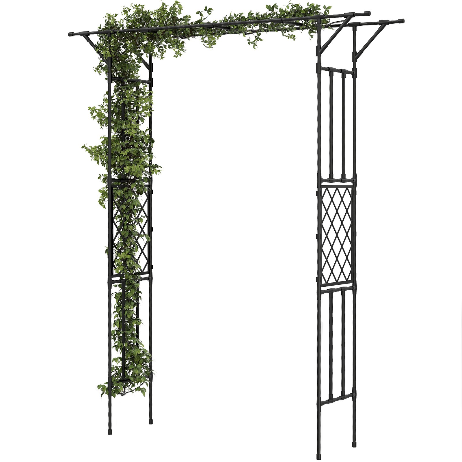 Outsunny Garden Arch, Rose Arch, 180 x 40 x 215 cm, Black