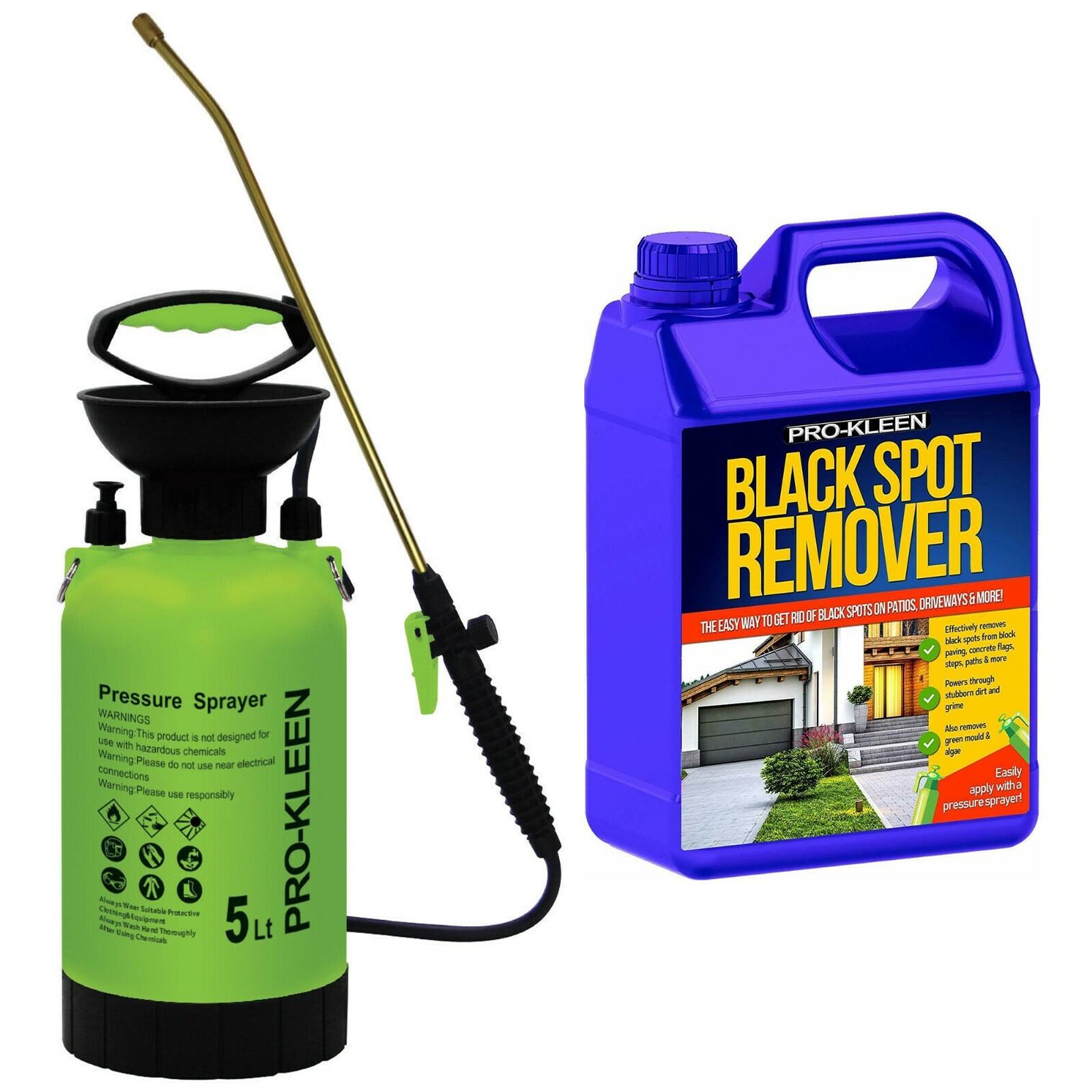 ProKleen Garden Manual Pump Pressure Sprayer 5L Black Spot Remover Cleaner 5L