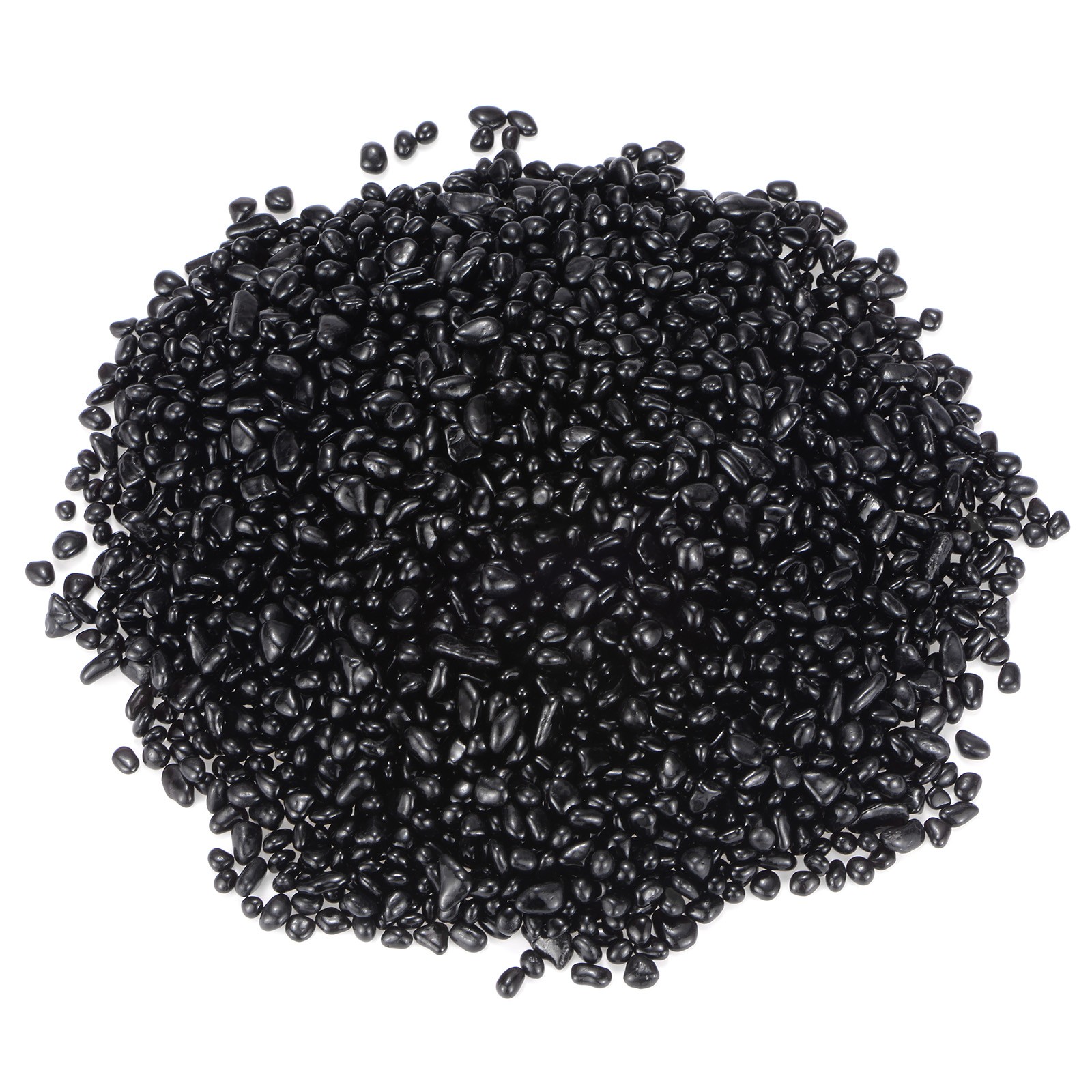 High Luster Round Fire Glass Beads for Vases 5-7mm, 1.98-Pound [Black]