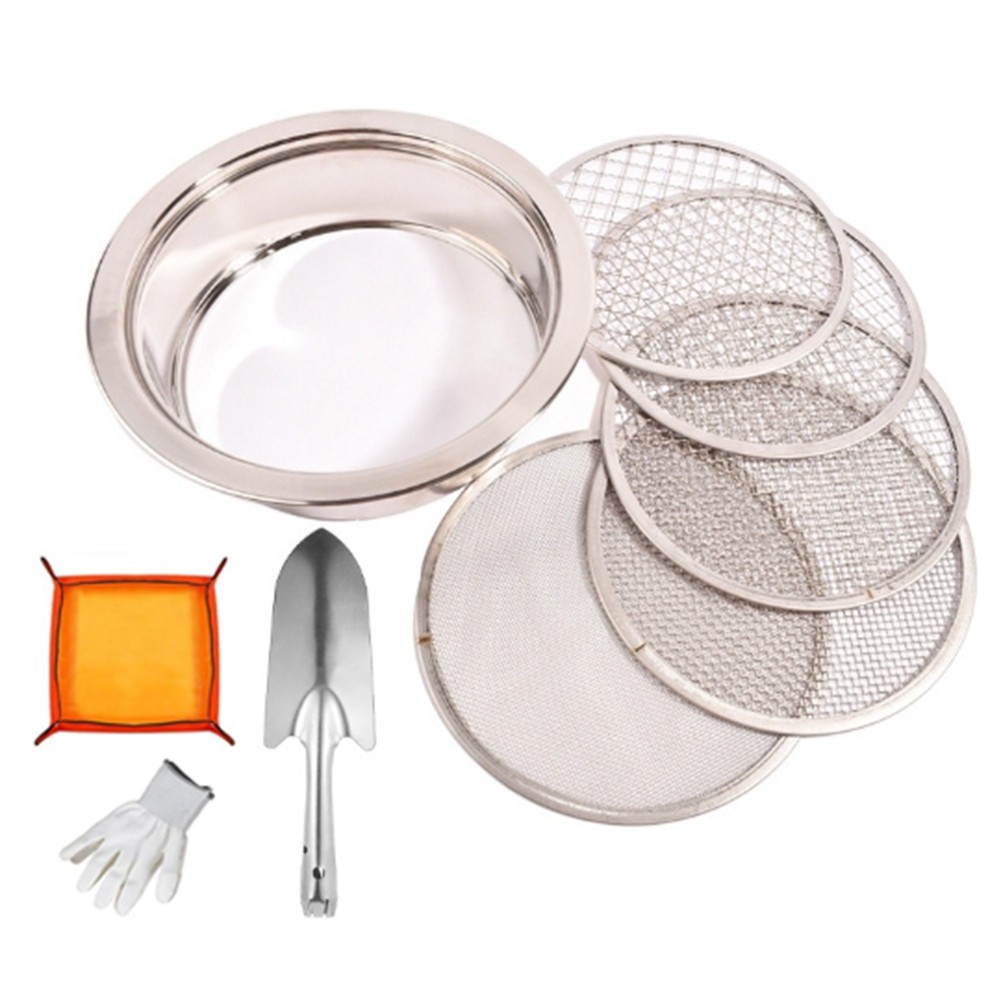 Soil Sifter for Rocks,Compost Sifter with 5 Replaceable Mesh, Dirt Sifter8226