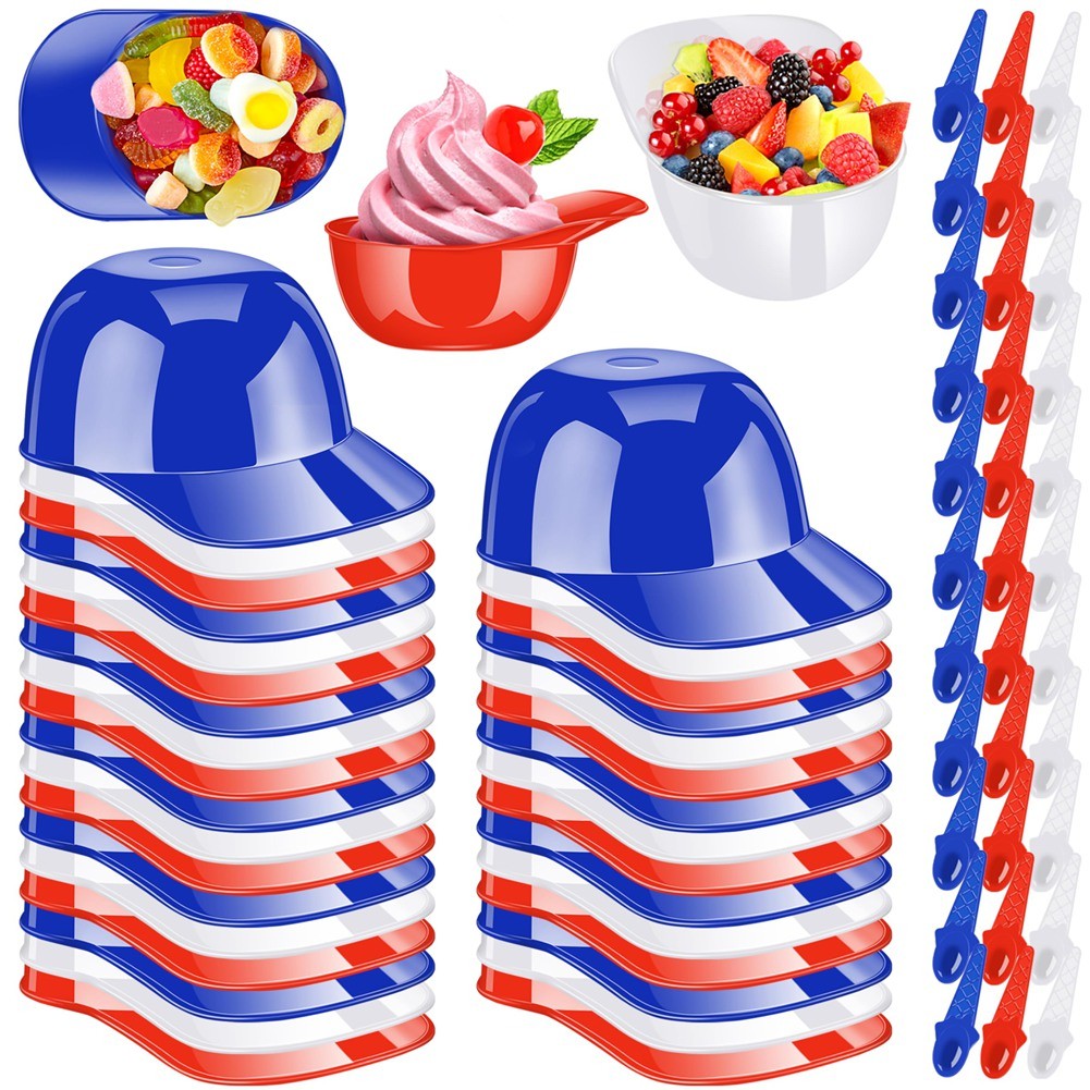 66Pack Baseball Ice Cream Bowls 33pc Spoons and 33pc 8oz Dessert Cups5652