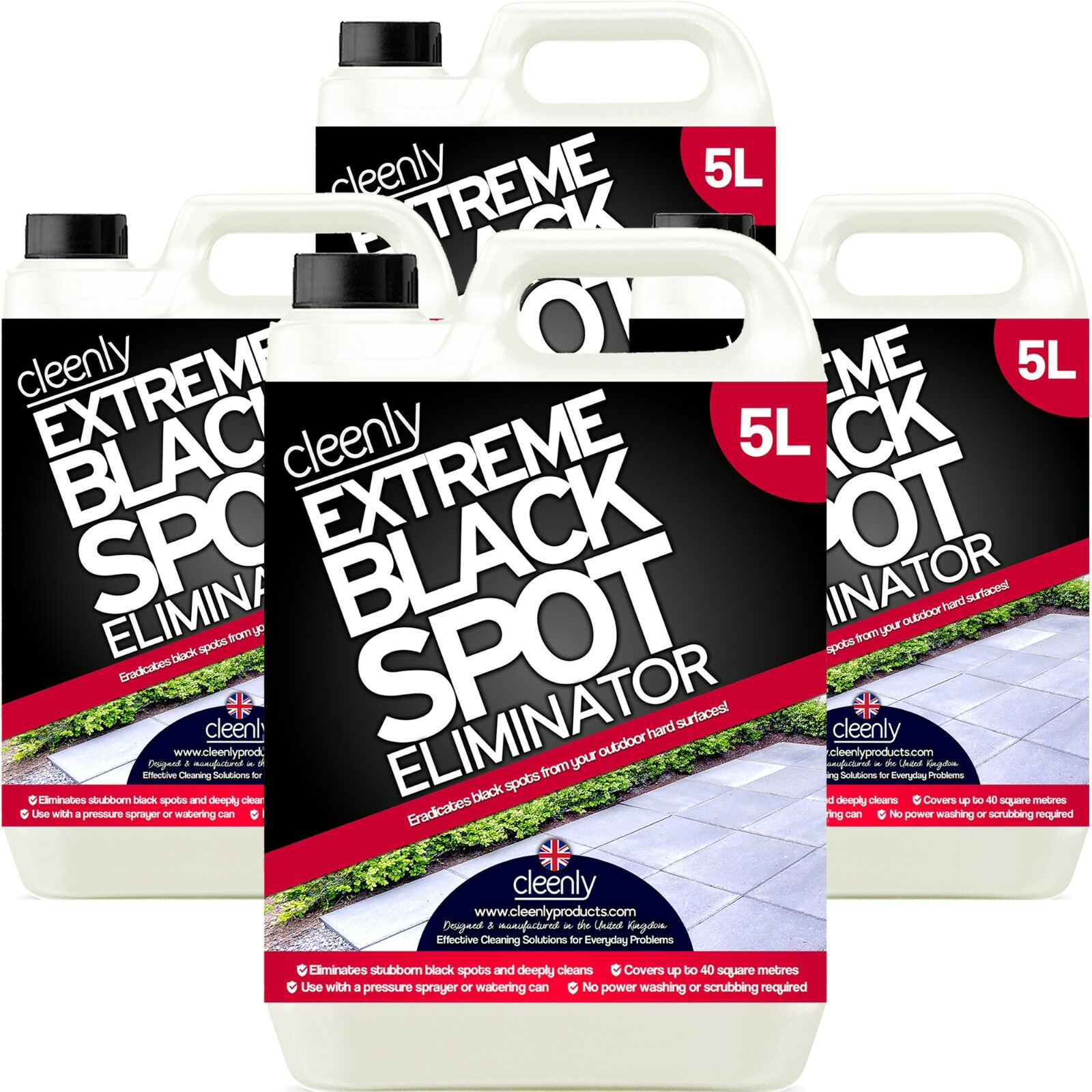 Patio Extreme Black Spot Remover 20L Algae Mould Drive Way Moss Killer Cleenly
