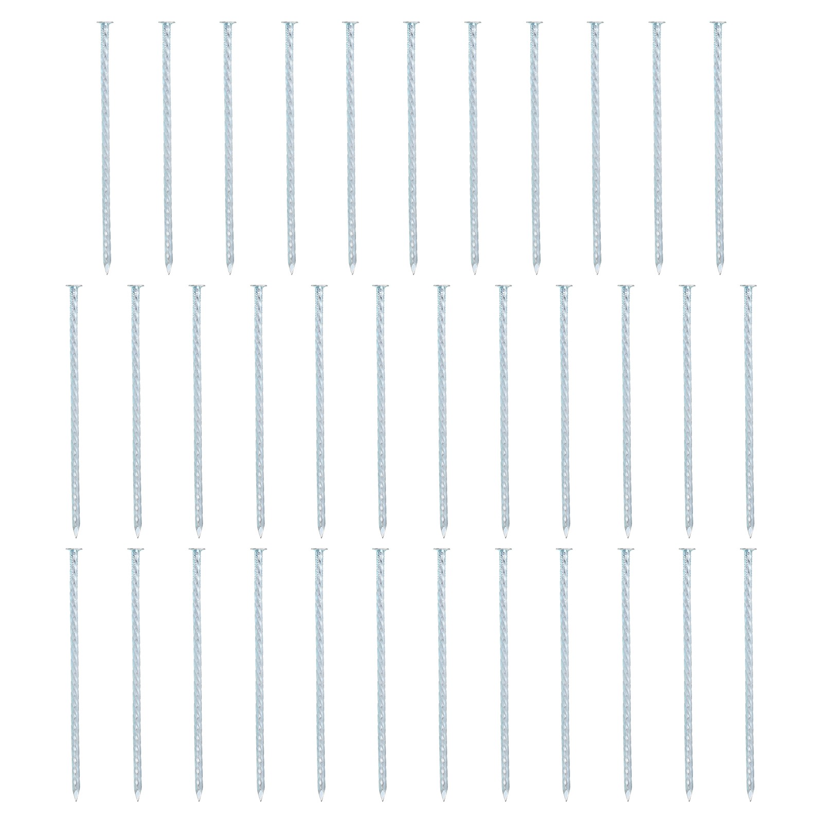 35Pcs Spiral Anchoring Stakes, 7 Inch Galvanized Artificial Turf Stakes, Silver