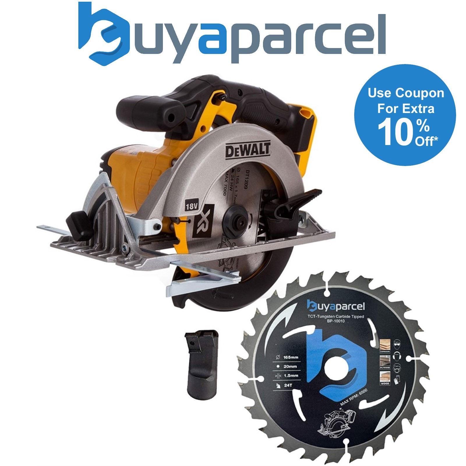 DeWalt 18v DCS391N Heavy Duty XR 165mm Circular Saw + BAP Extra Blade
