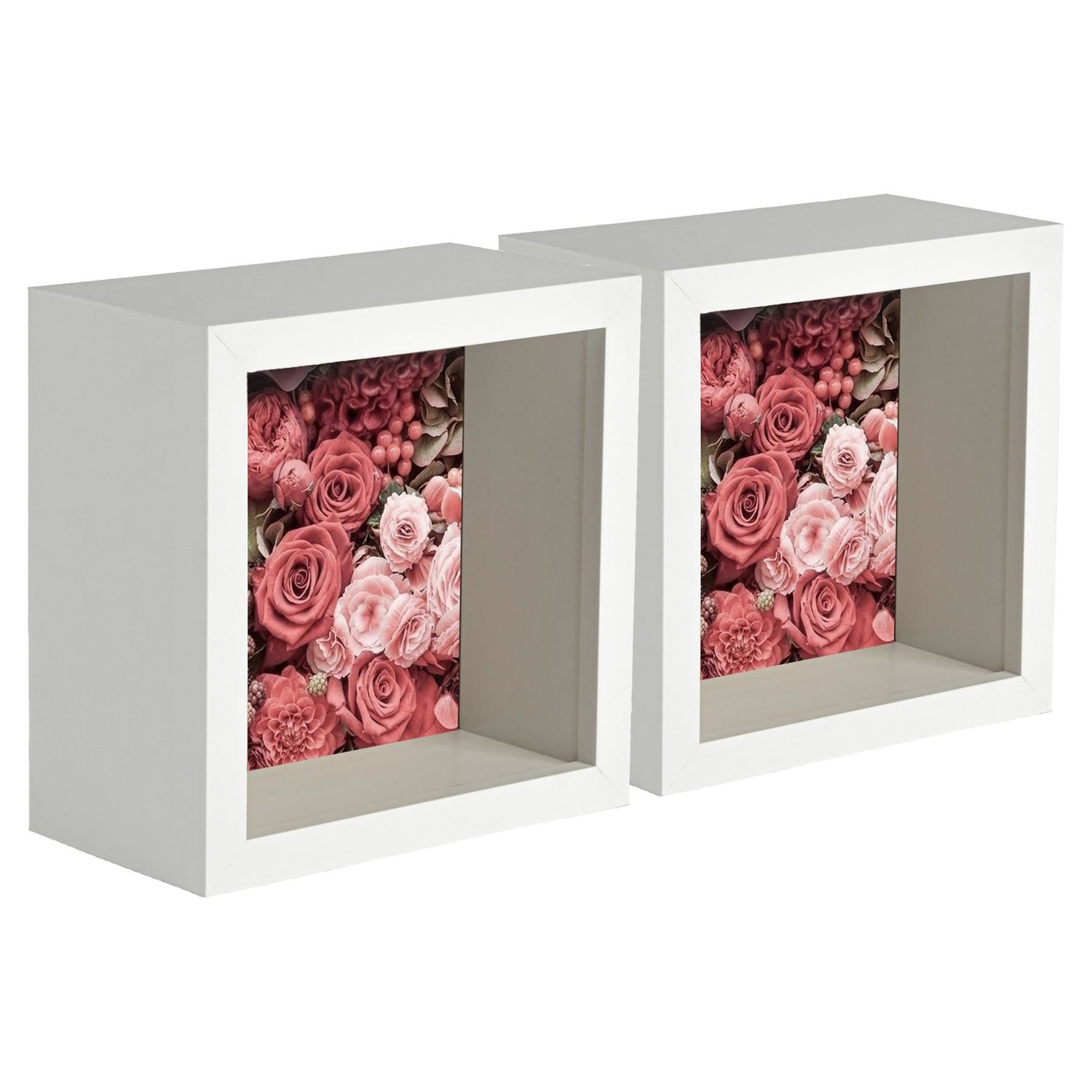 5x 3D Deep Box Photo Frames Standing Hanging Craft Picture Frames 4 x 4" White