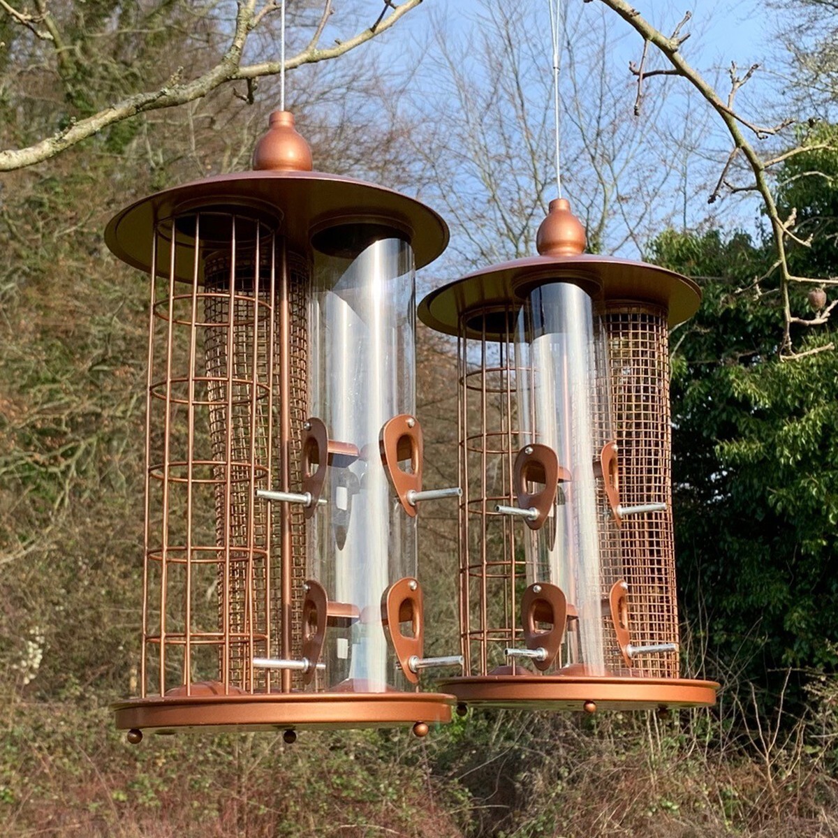 Hanging Wild Garden Bird Feeder 3 in 1 Seed, Nut, Fat Ball Suet (Set of 2)