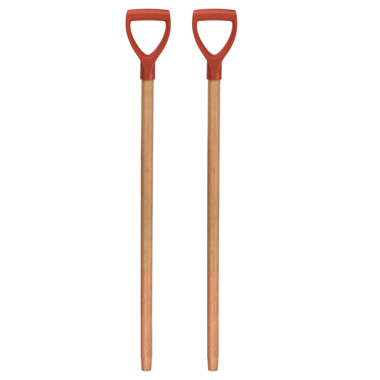 2pcs Shovel Handle Replacement 35.43" x 1.38" Wooden Long D Handle Shovels, Red