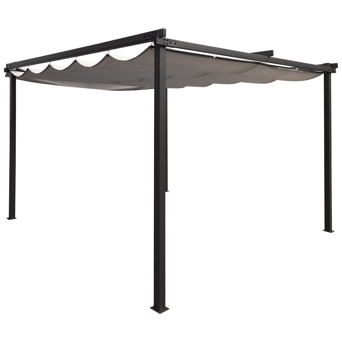 Charles Bentley 3M x 3M Premium Canopy Gazebo Awning Shade - Light Grey