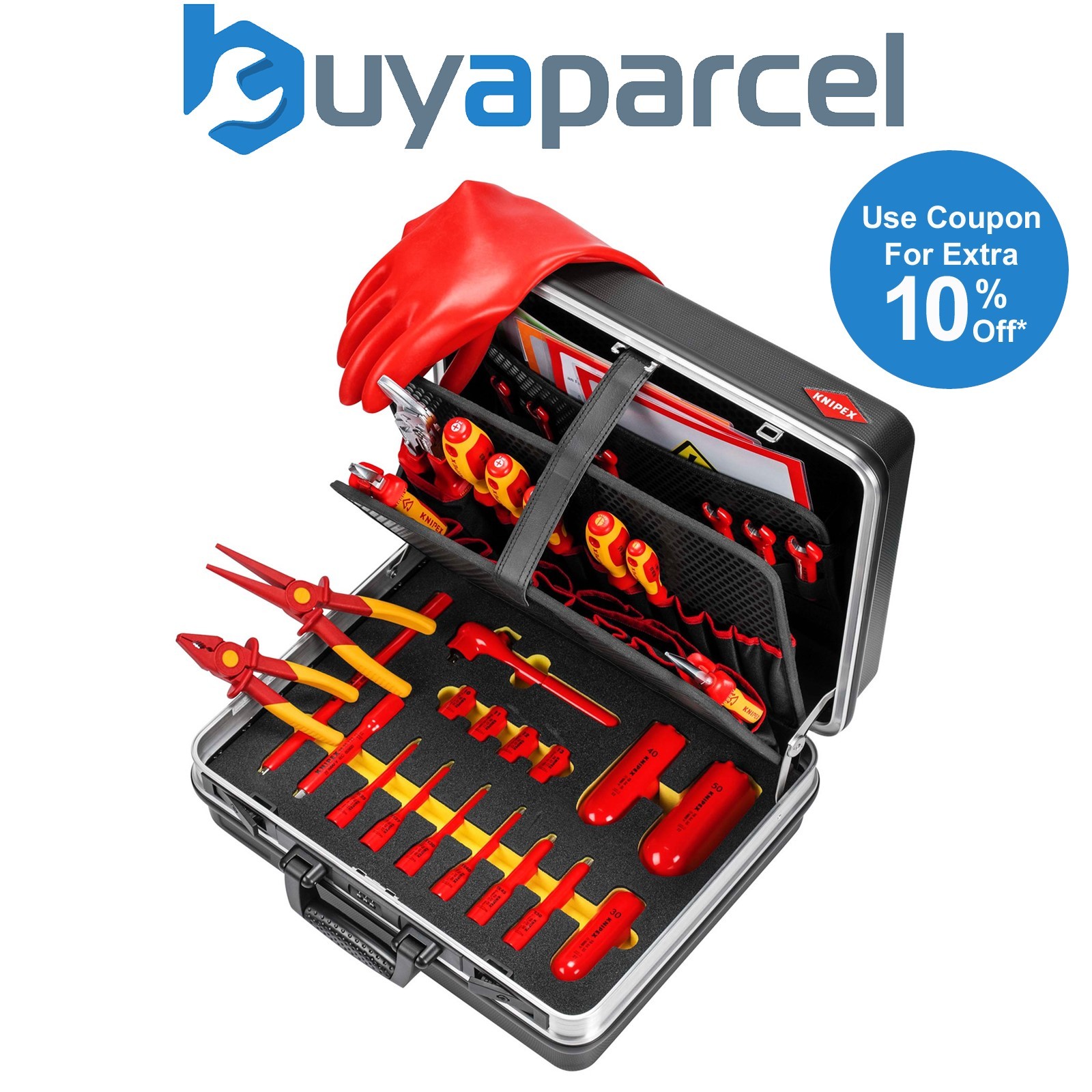 Draper 13171 KNIPEX 00 21 05 EV Tool Case "Basic" E-Mobility , 34 Parts, 410mm