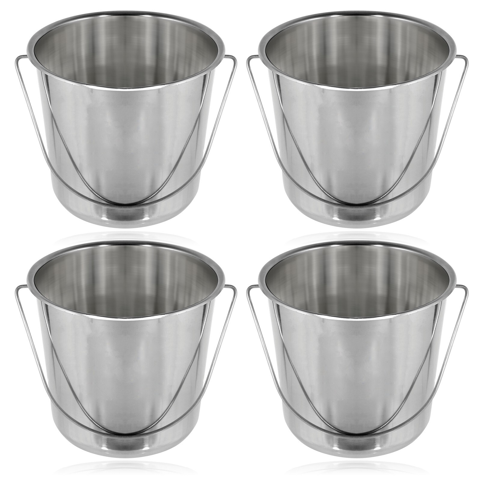 Plant Pot Bucket 12L Stainless Steel Gardening Shrub Flower Planter 12 Litre x 4