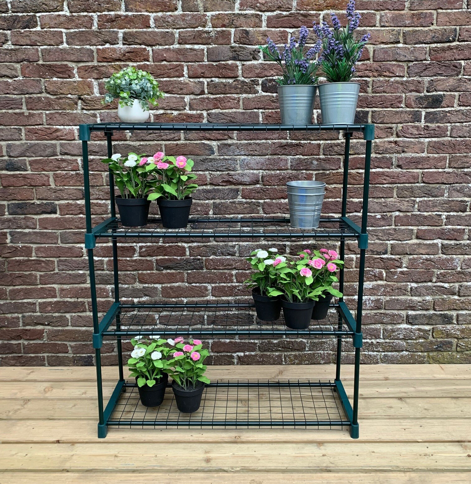 Greenhouse Staging Shelving Racking Garden Flower Display Steel 4 Tier
