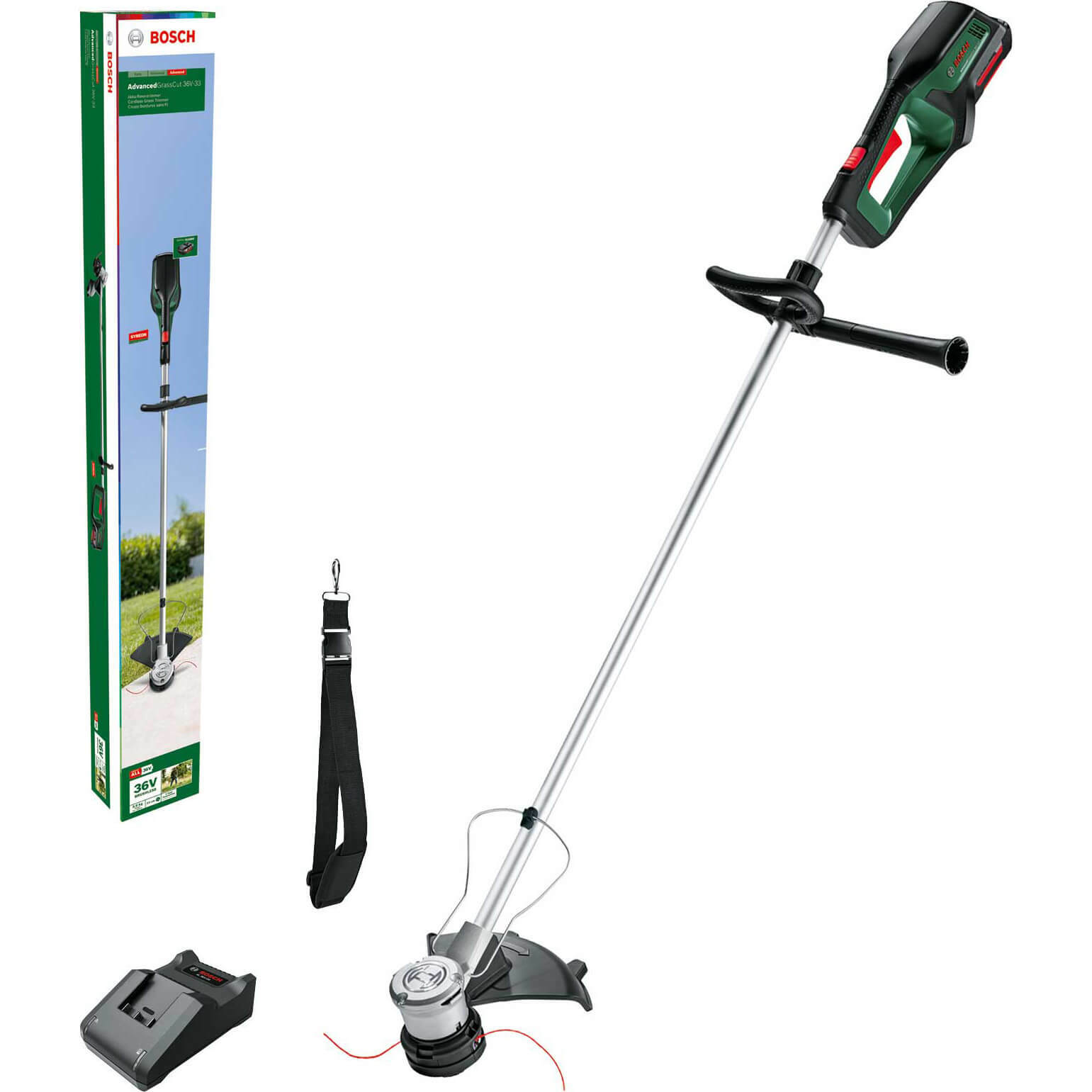 Bosch ADVANCEDGRASSCUT 36V-33 36v Cordless Brushless Grass Trimmer 330mm 1 x 4ah