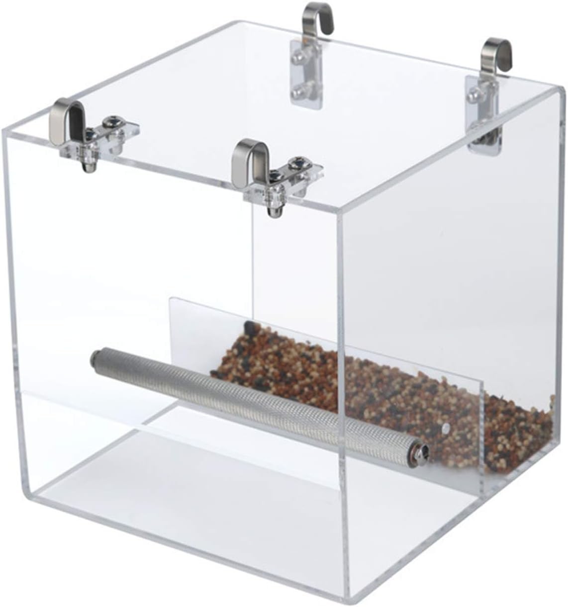 Automatic Bird Feeder No Mess Bird Cage Pet Feeder Seed Food Container for Para