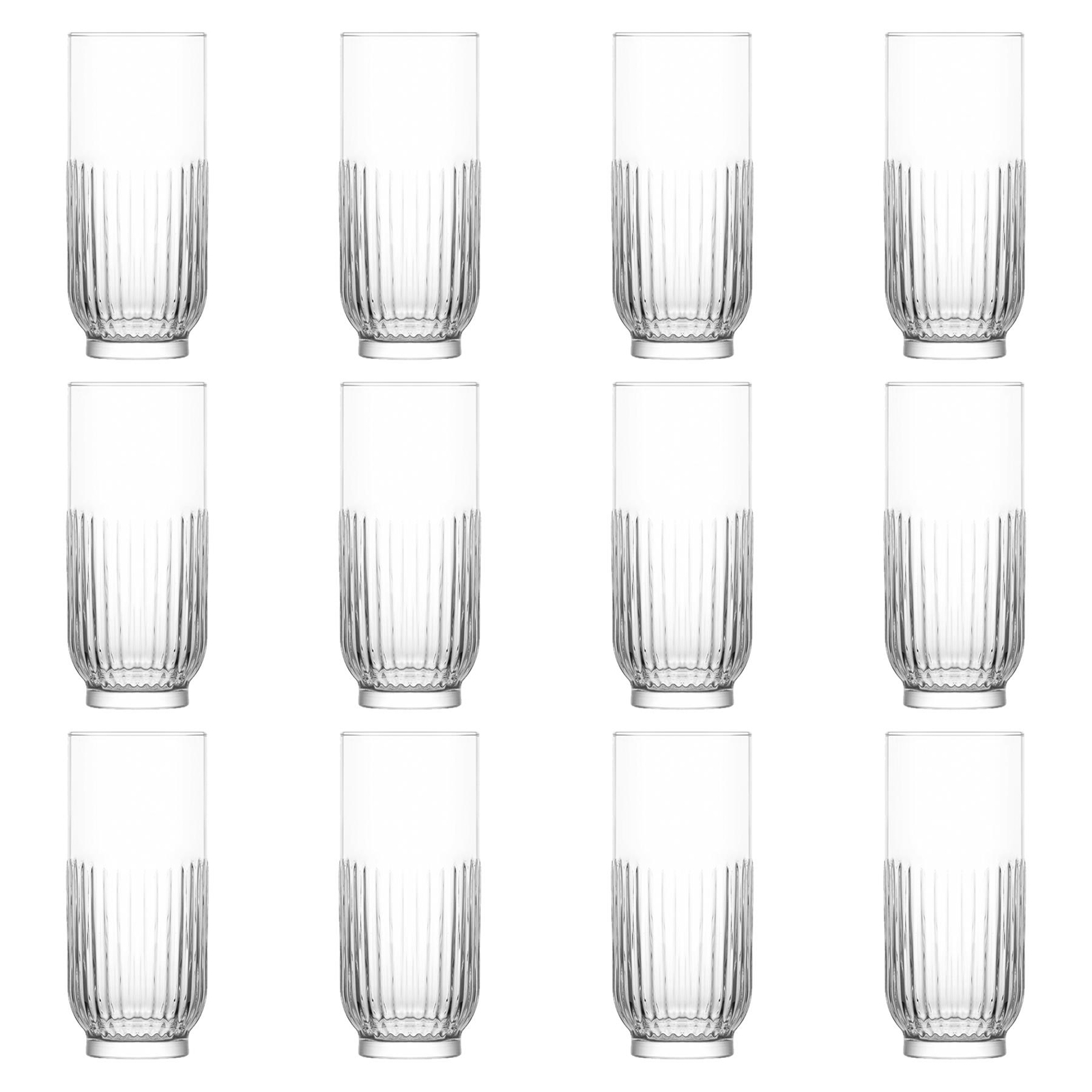 12x LAV Tokyo Highball Glasses Tall Glass Water Drinking Tumblers Set 395ml