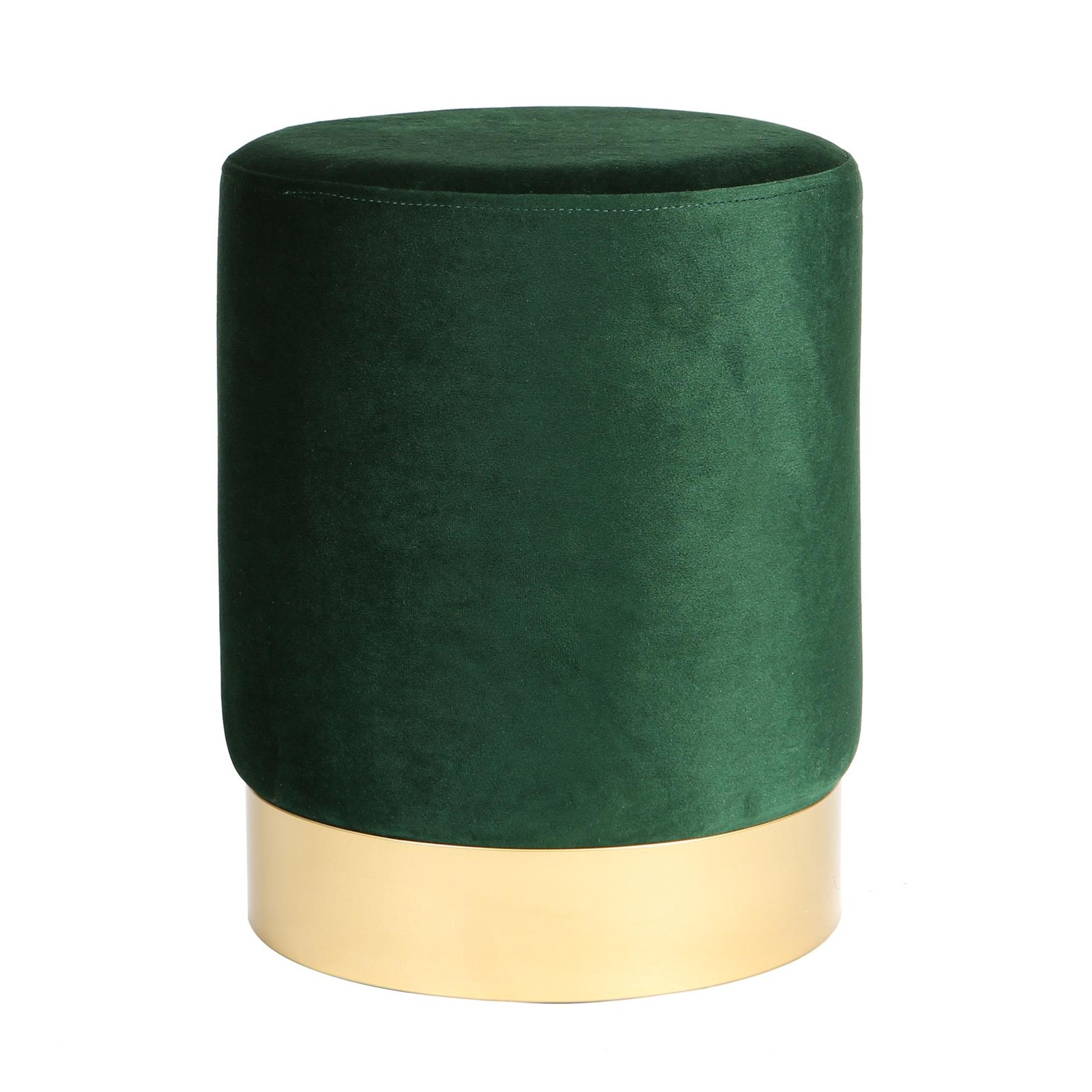 Round Velvet Pouffe Bedroom Dressing Table Accent Footstool 29 x 36cm Green