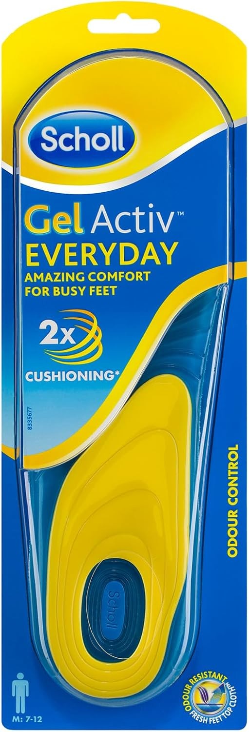 Scholl GelActiv Every Day Insoles for Men - Anti Foot Fatigue Comfort Insoles -