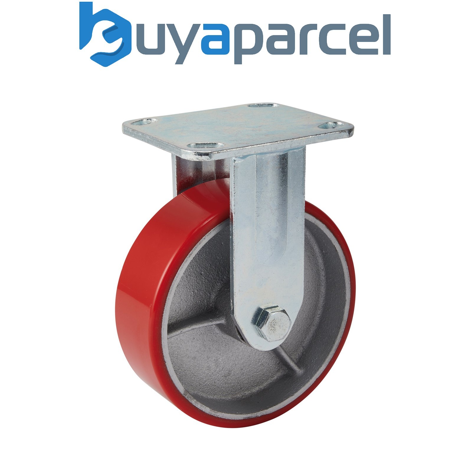 Draper 65531 Fixed Plate Fixing Heavy Duty Polyurethane Wheel, 160mm Diameter, S