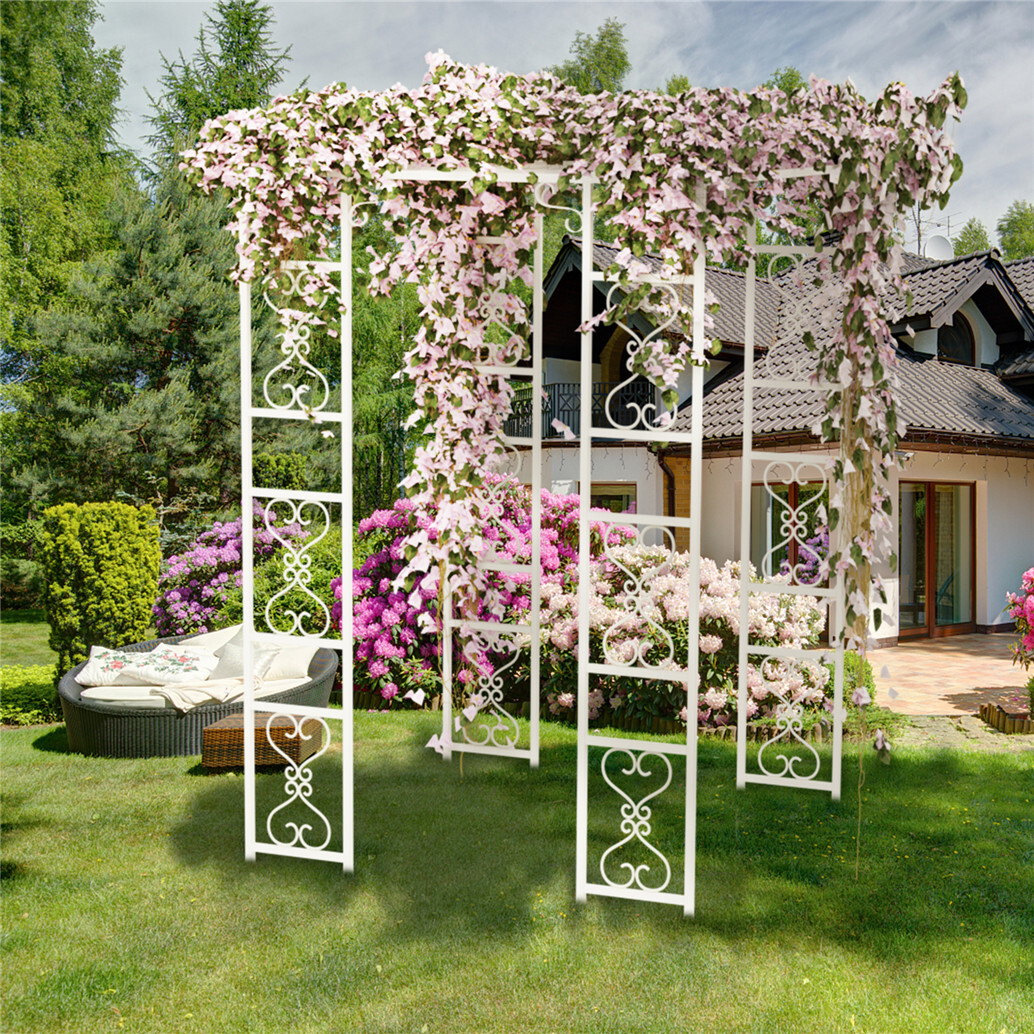 French Style Garden Arch Arbor Trellis Wedding Lawn Metal Gazebo Pergola Pavilio
