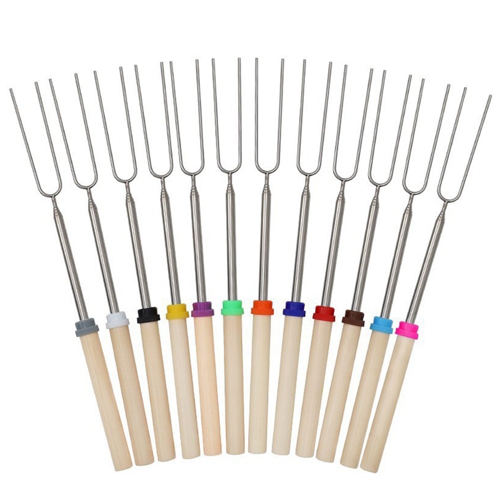 Retractable Stainless Steel Grilling Rod Camping Essentials Stainless Steel8772