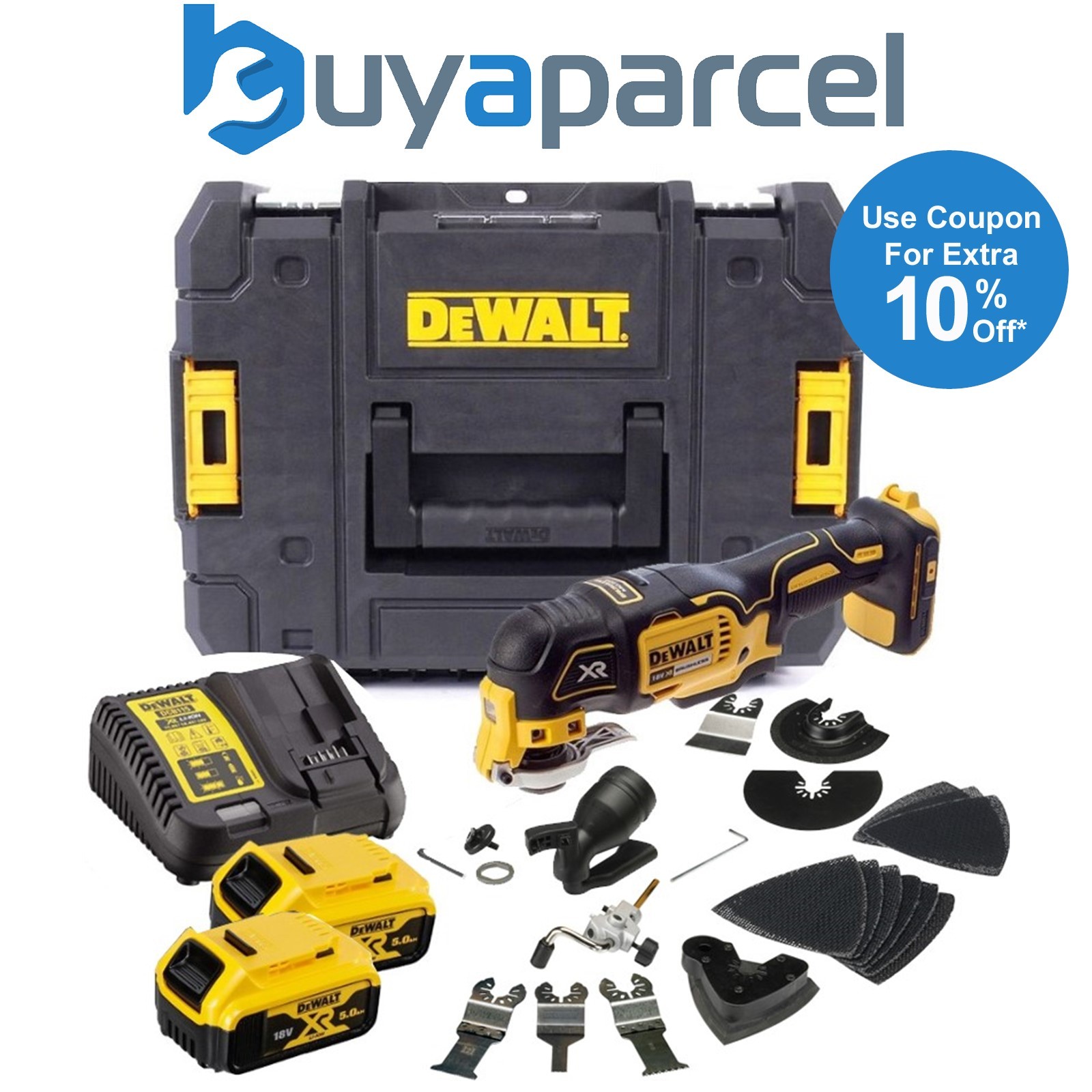 Dewalt DCS355P2 18v XR Brushless Oscillating Multi Tool + 35 Accessory 2x 5.0AH