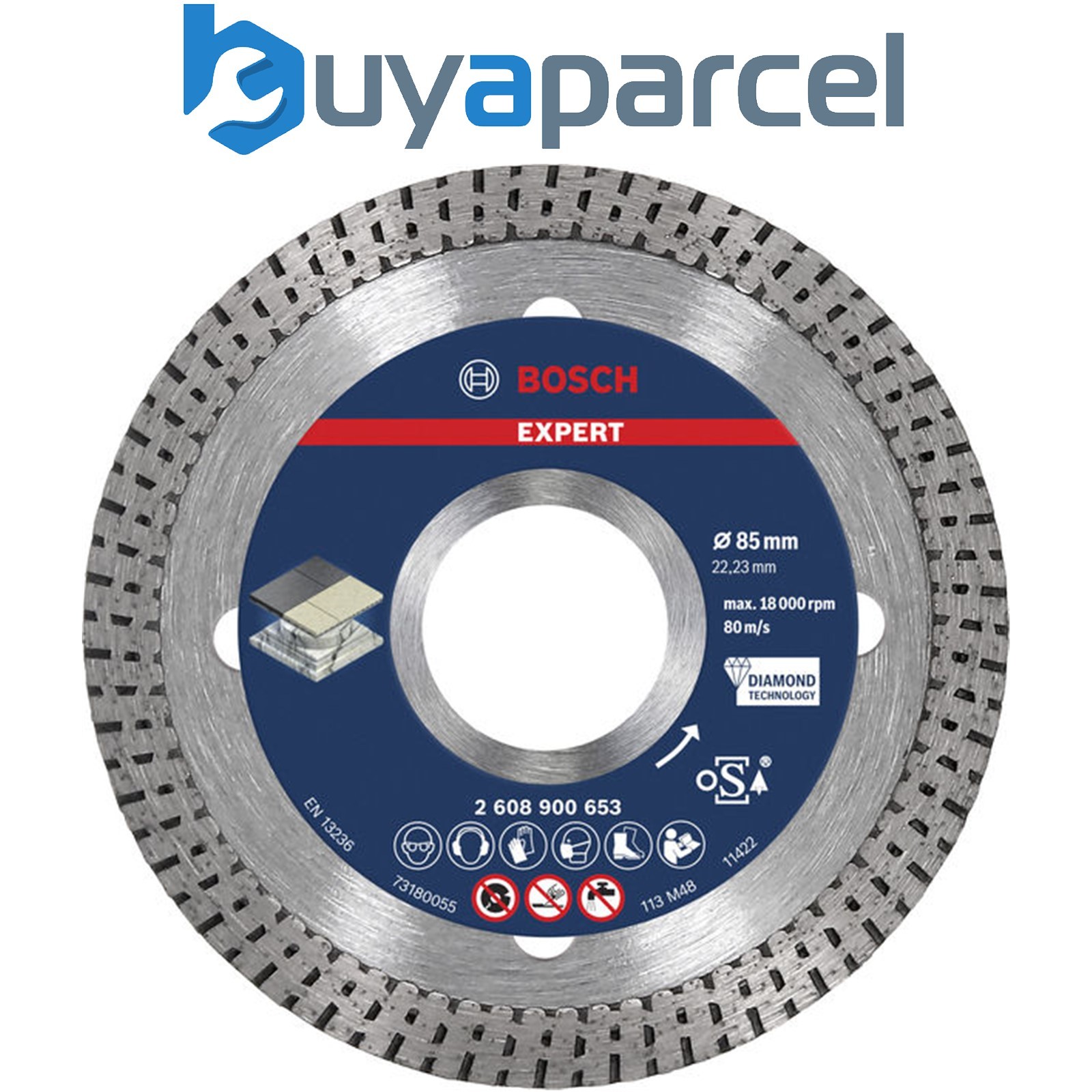 Bosch EXPERT HardCeramic Diamond Cutting Disc 85 x 22.23 x 1.6 x 7 mm 2608900653
