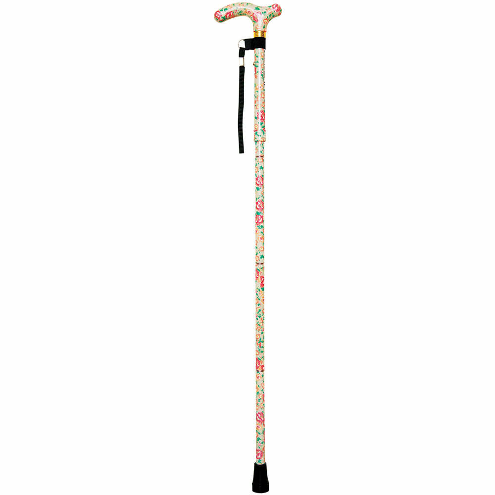 Deluxe Ambidextrous Foldable Walking Cane - 5 Height Settings - Blossom
