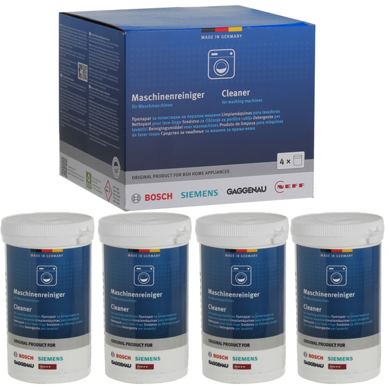 Bosch Washing Machine Cleaner Limescale Descaler Pack of 4 x 200gm 1 year Supply