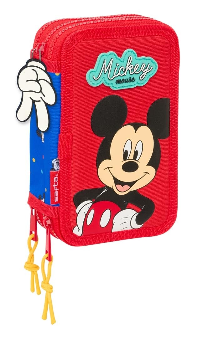 Safta MICKEY MOUSE GOOD DAY - School Pencil Case with 37 Tools Included, Childre