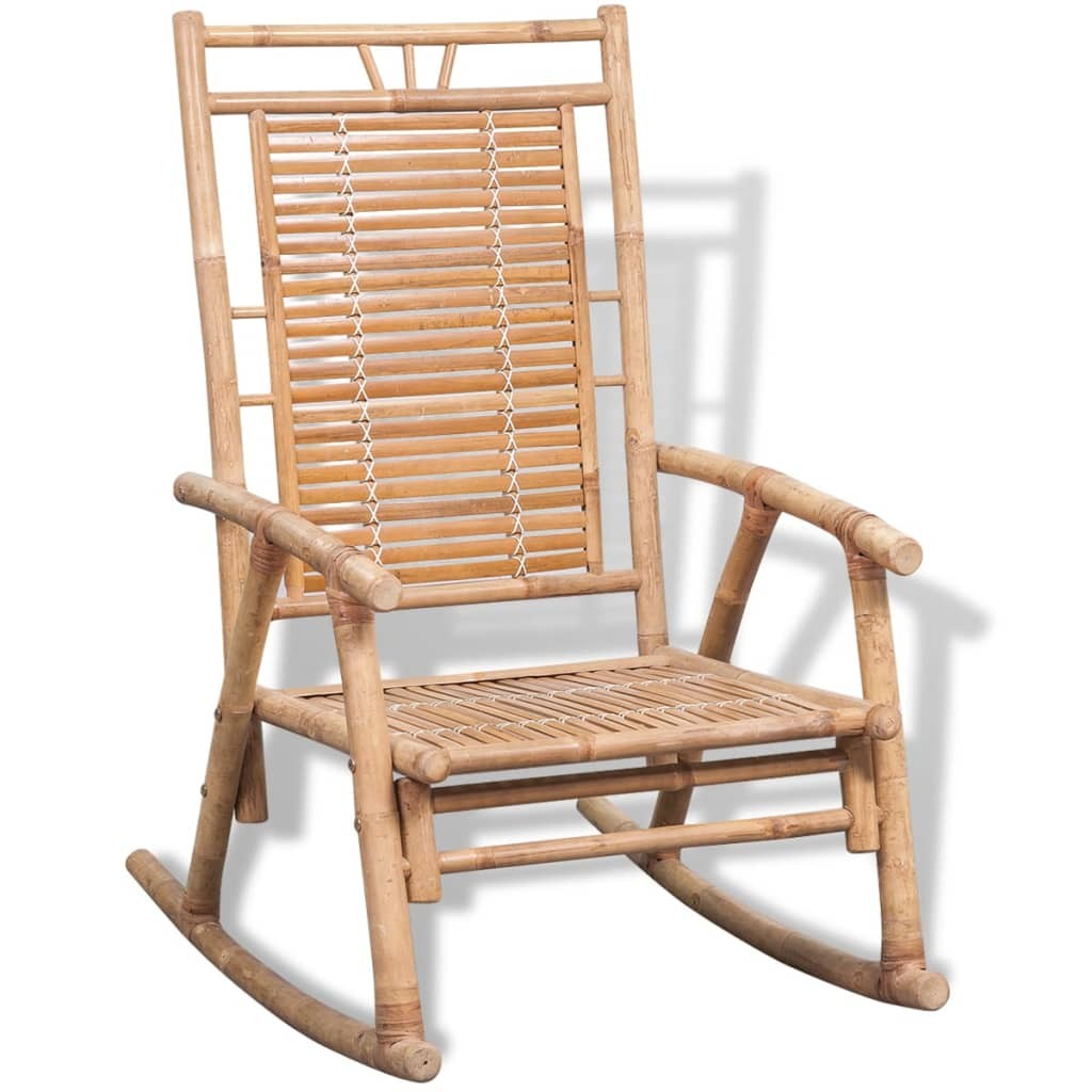 Rocking Chair Bamboo Living Room Indoor Outdoor Furniture Relaxing Seat vidaXL