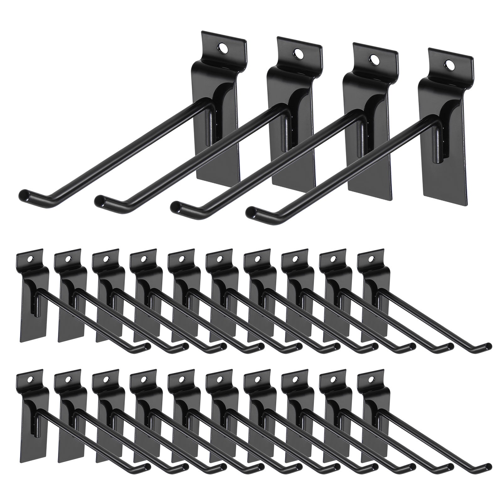 60pcs Slat Wall Hooks 8" Length Pegboard Panel Hanging Hook, Black
