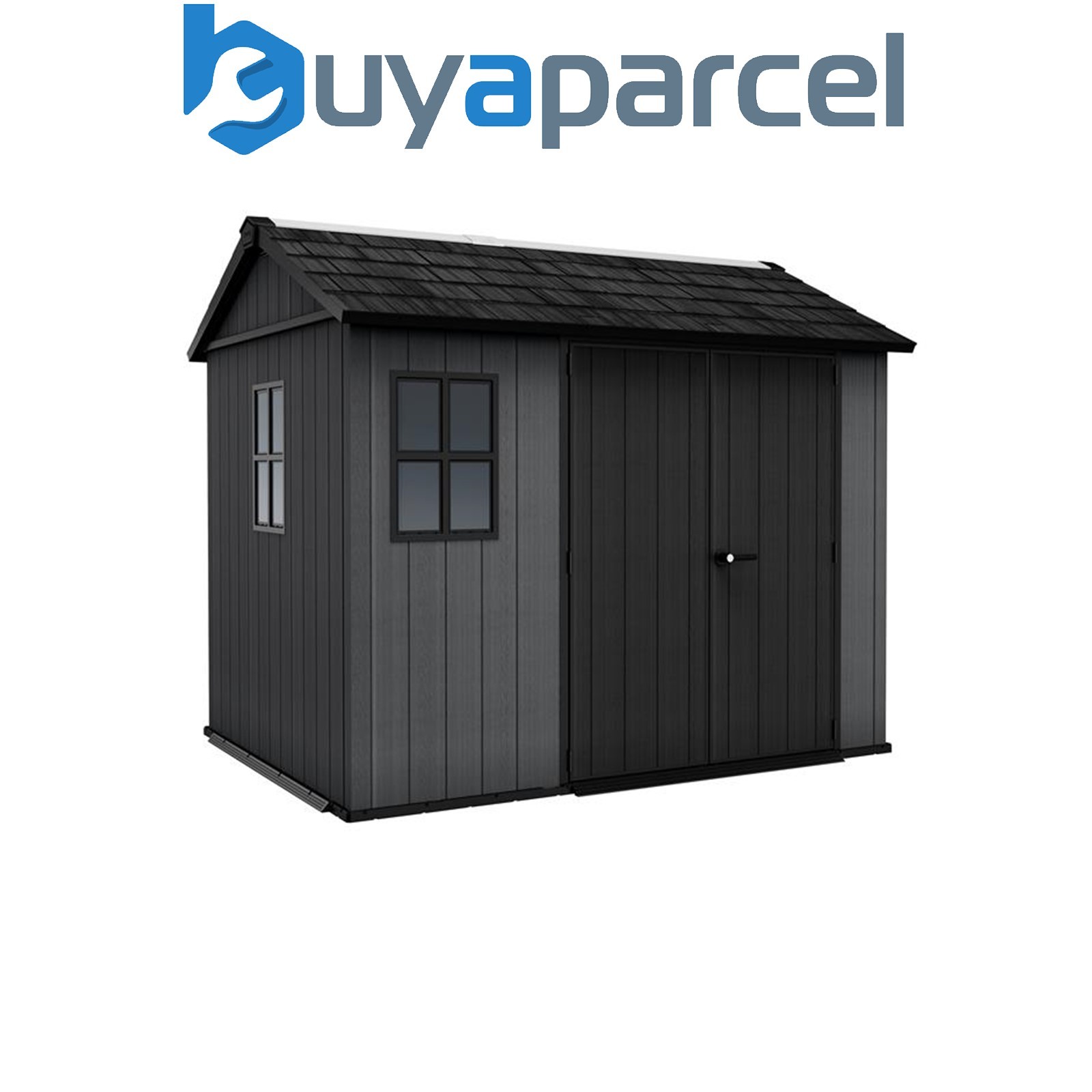 Keter 259689 Newton Plus Shed Grey 9.5 x 7ft Garden Outdoor Storage KET259689